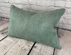 16 x 24 Hemp Turkish Cushion Natural Spanish Green Pillow Cushion Cover #6039