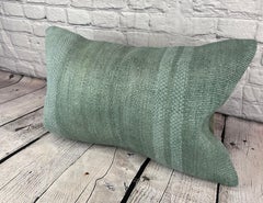 16 x 24 Hemp Turkish Cushion Natural Spanish Green Pillow Cushion Cover #6408