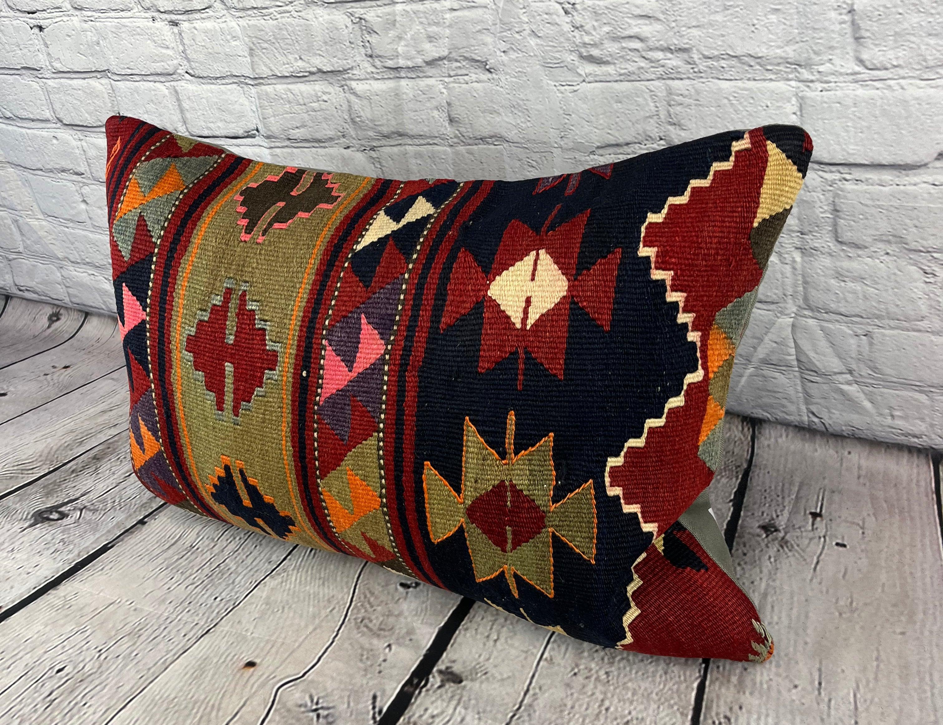 Turco 16 x 24 Cuscino Kilim Cappadocian Twilight Cuscino turco Copricuscino #6881 in vendita