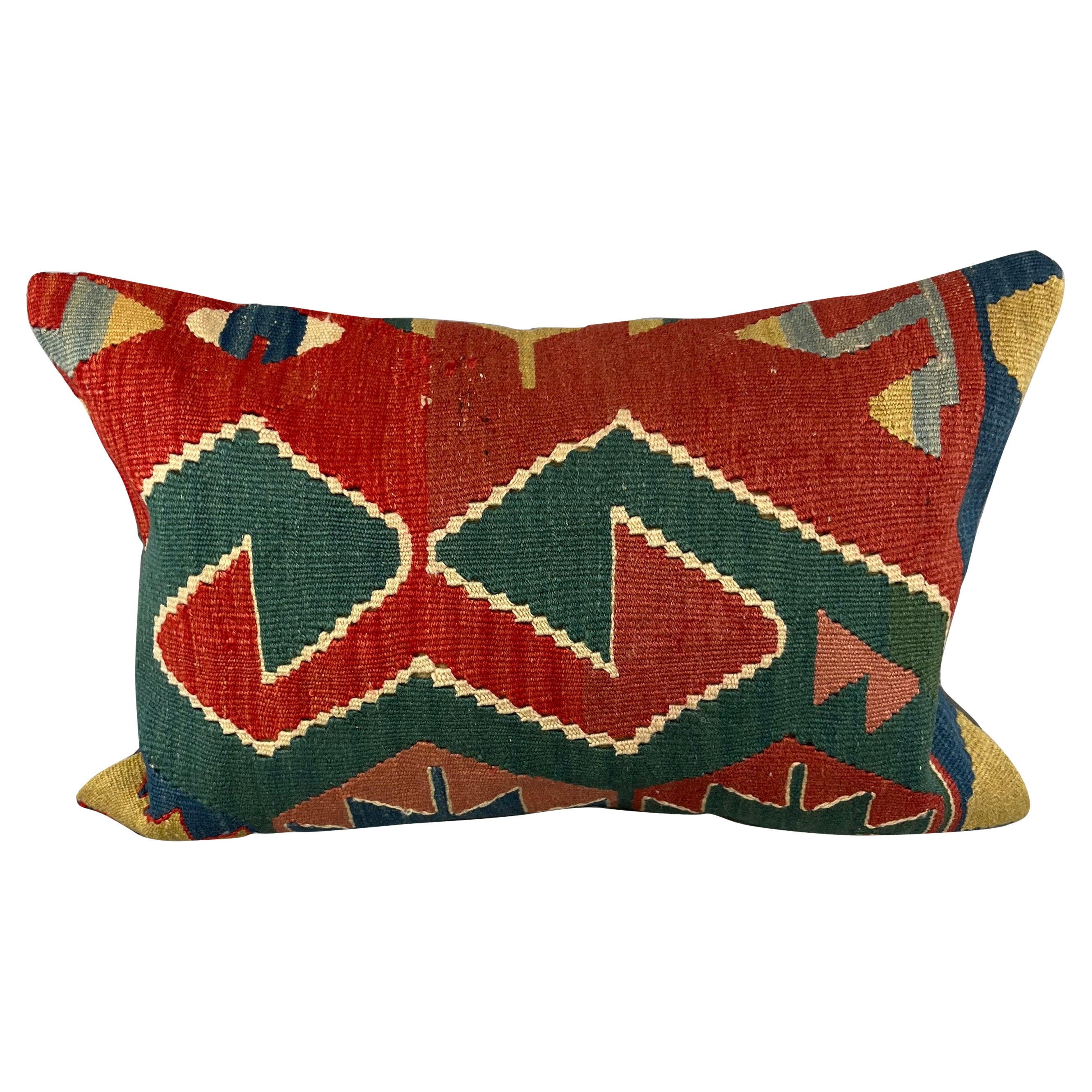 Coussin d'oreiller Kilim turc Aegean Dreamland 16 x 24 #6833