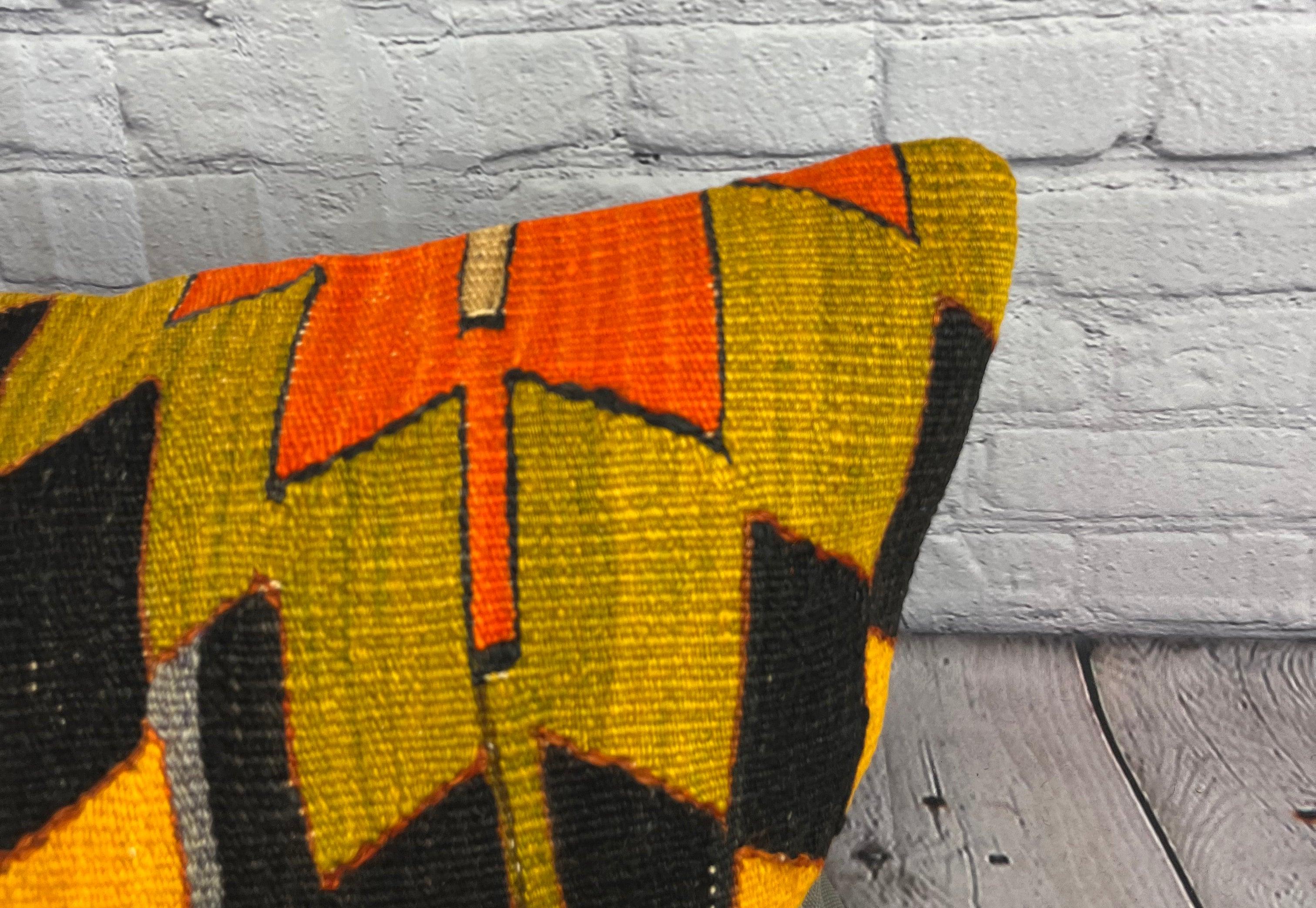 Hand-Knotted 16 x 24 Kilim Pillow Turkish Anatolian Whispers Pillow Cushion Cover #6880 For Sale