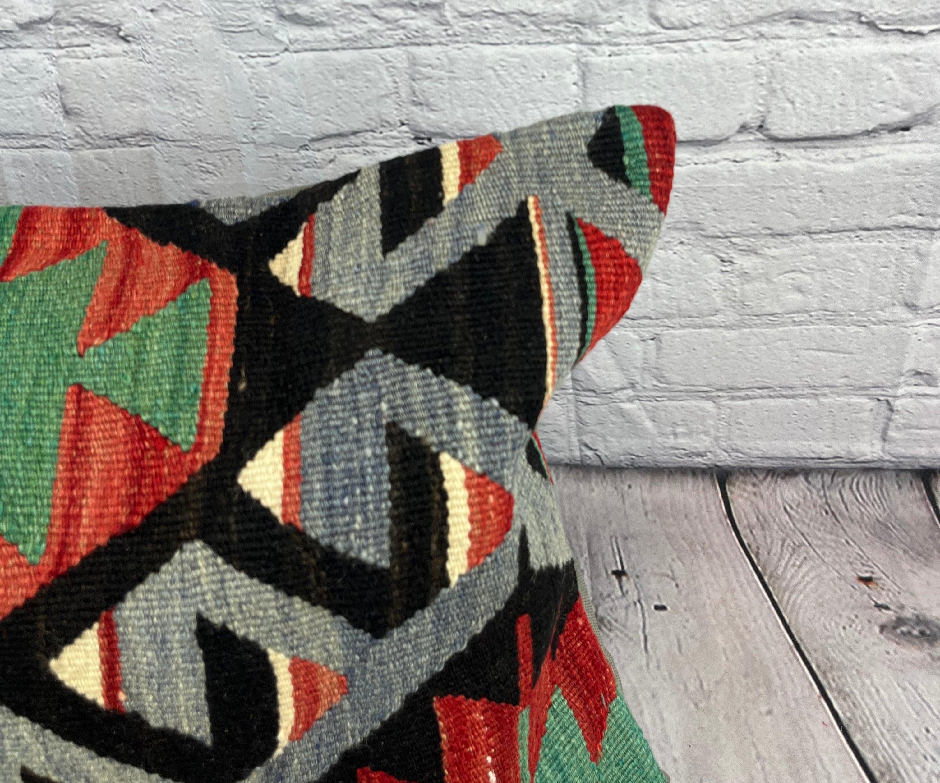 Annodato a mano 16 x 24 Cuscino Kilim Cuscino Turco Cuscino Egeo Fuga Cuscino Copri Cuscino #6890 in vendita