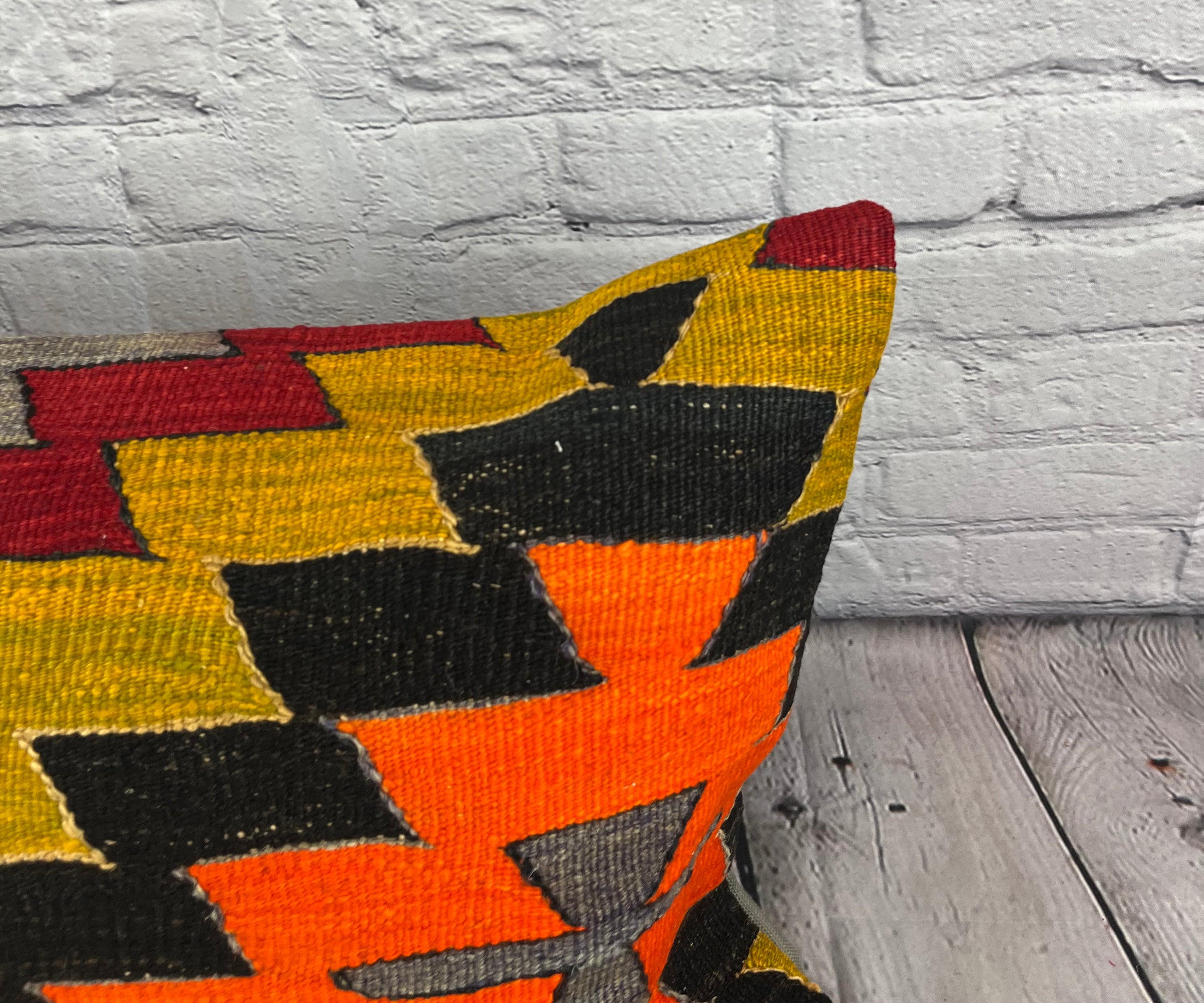 16 x 24 Cojín Kilim Cojín Turco Cojín Grand Haven Funda de Cojín #6934 Anudado a mano en venta