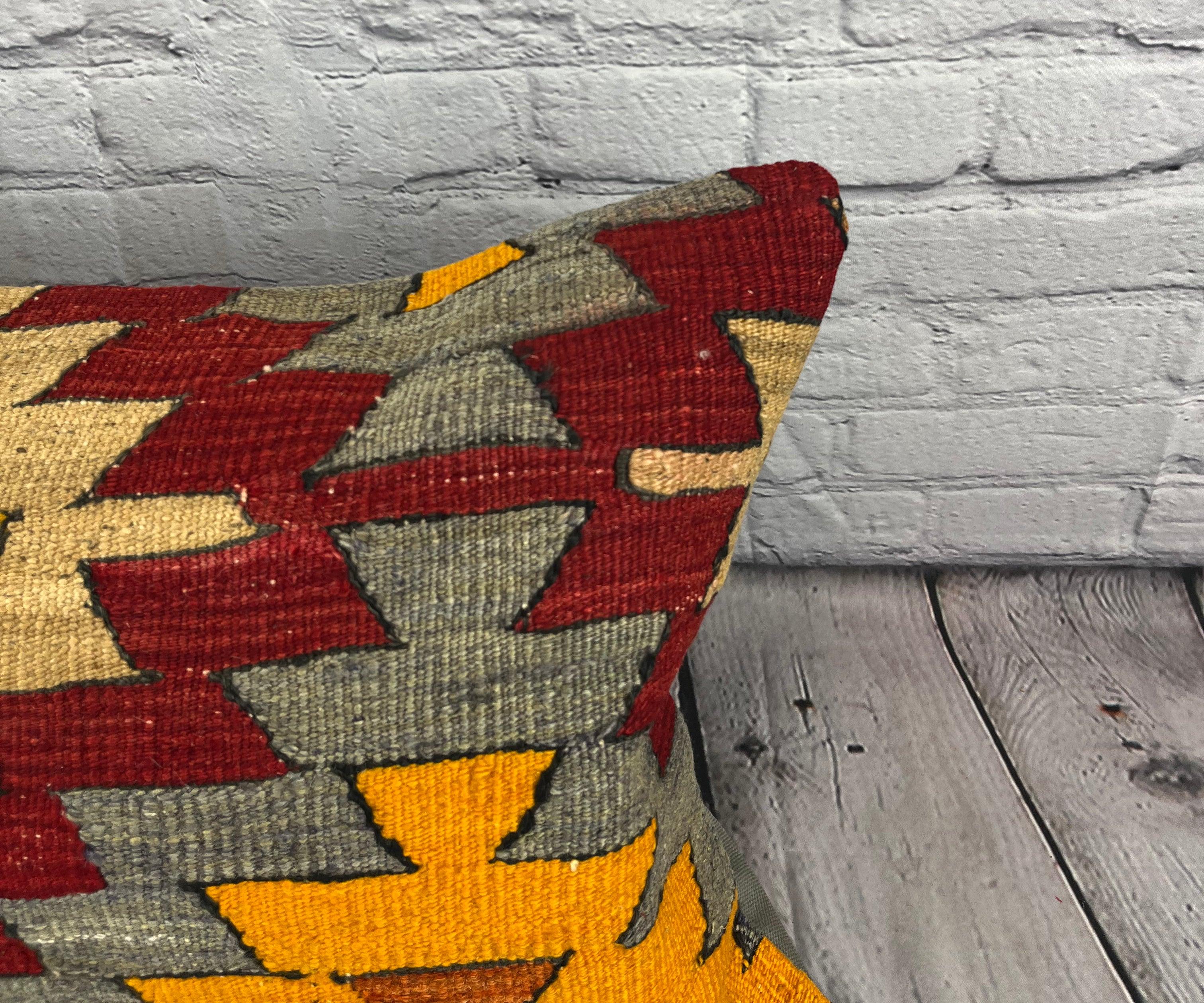 Noué à la main 16 x 24 Kilim Coussin Turc Orchard Oasis Coussin Housse de Coussin #6869 en vente