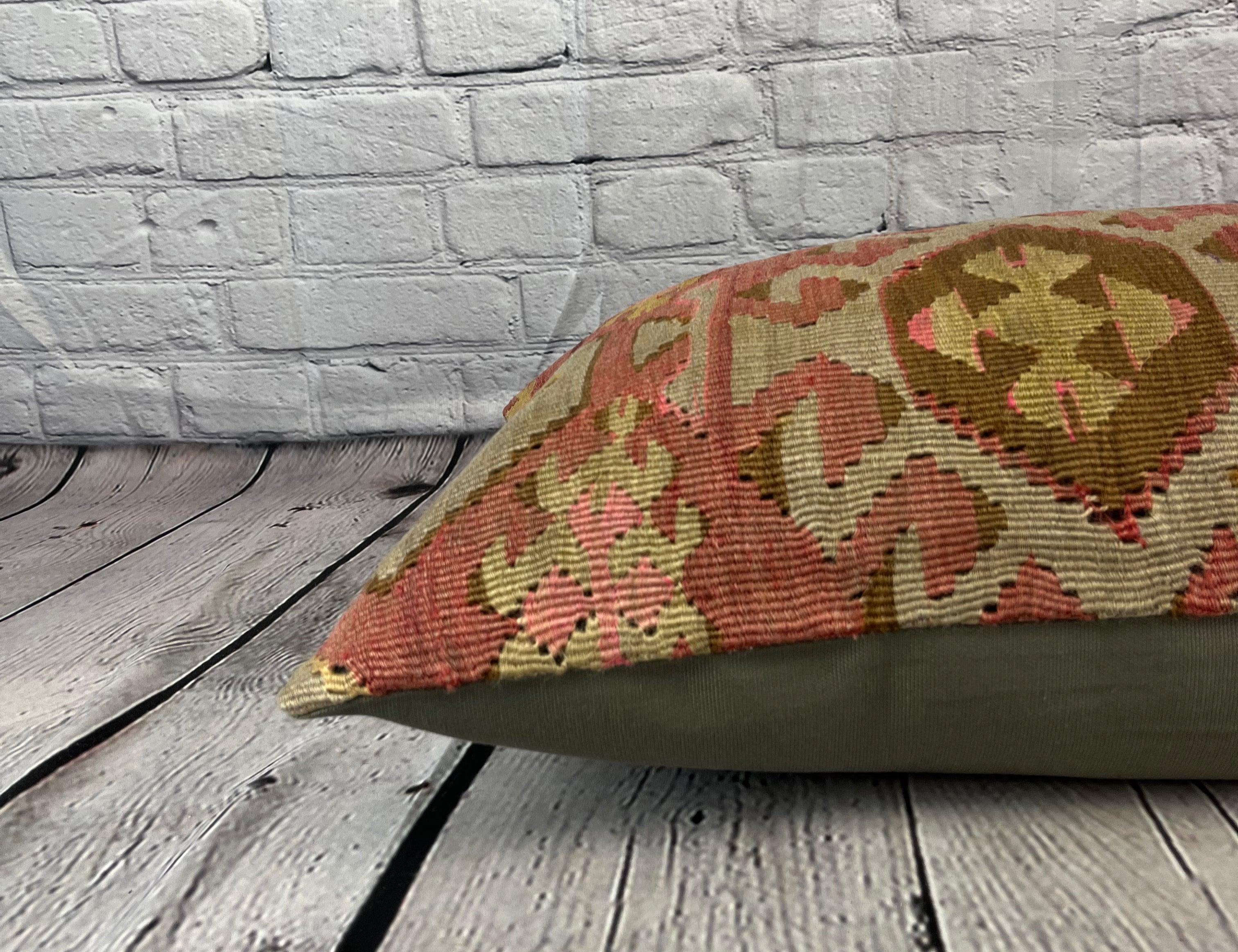 16 x 24 Kelim-Kissen Türkisches Kissen mit Saphir-Schuhen und Kissenbezug #6901 im Zustand „Neu“ im Angebot in Houston, TX