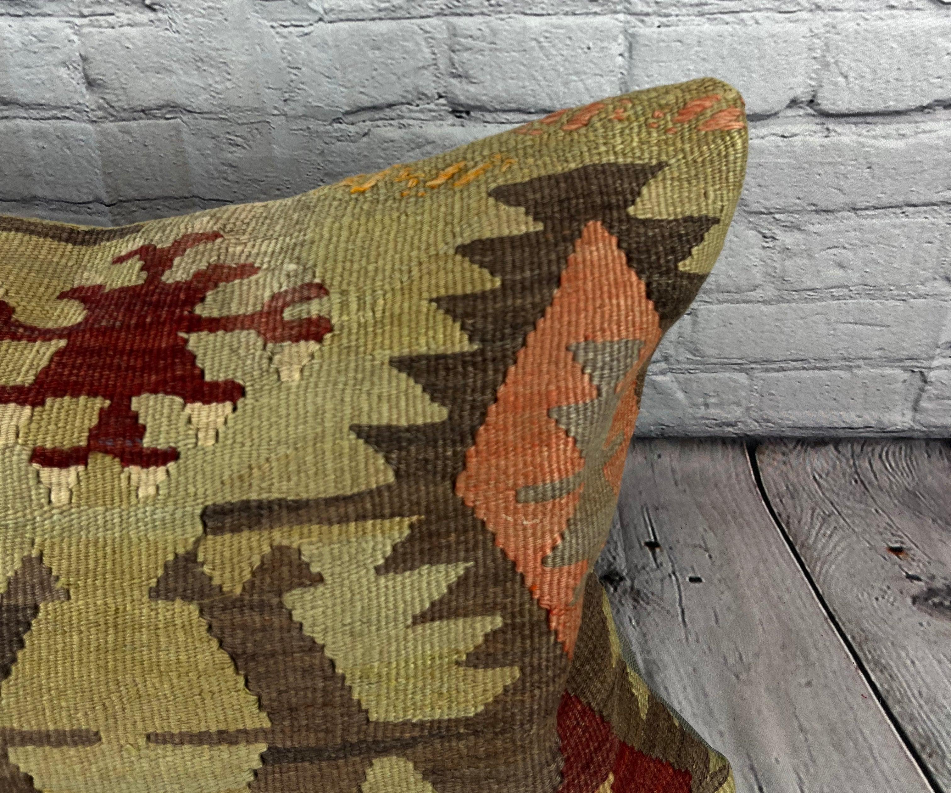 Turc Coussin d'oreiller Kilim turc coussin Sultanate Solace 16 x 24 #6912 en vente