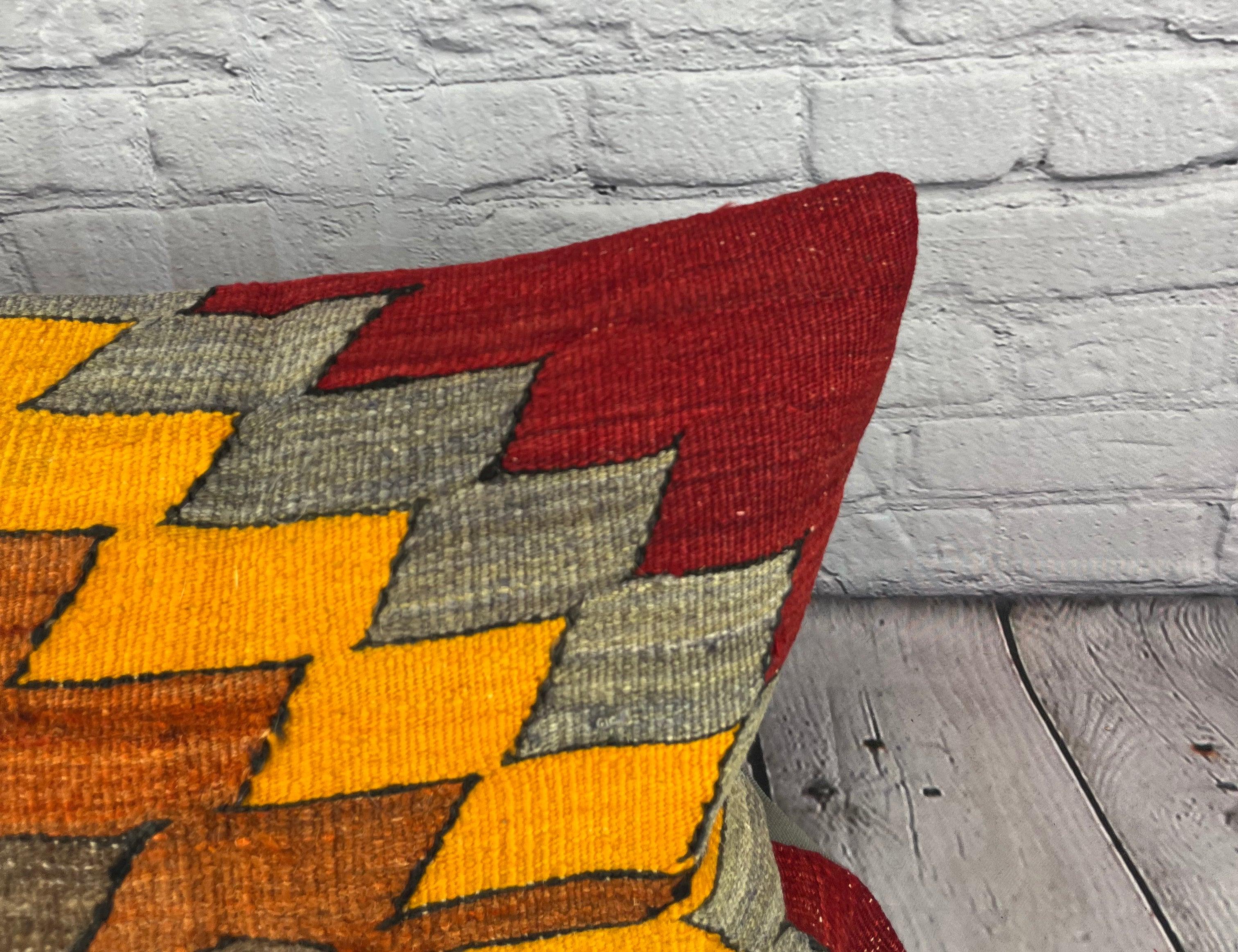 16 x 24 Cojín Kilim Cojín Turco Otomano Odisea Funda de Cojín #6878 Anudado a mano en venta
