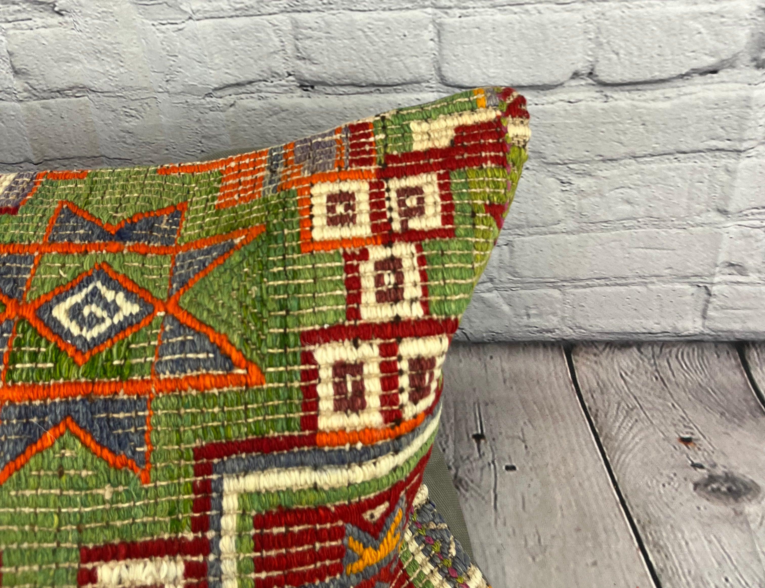 16 x 24 Cojín Kilim Cojín Turco Otomano Opulencia Funda Cojín #6839 Anudado a mano en venta