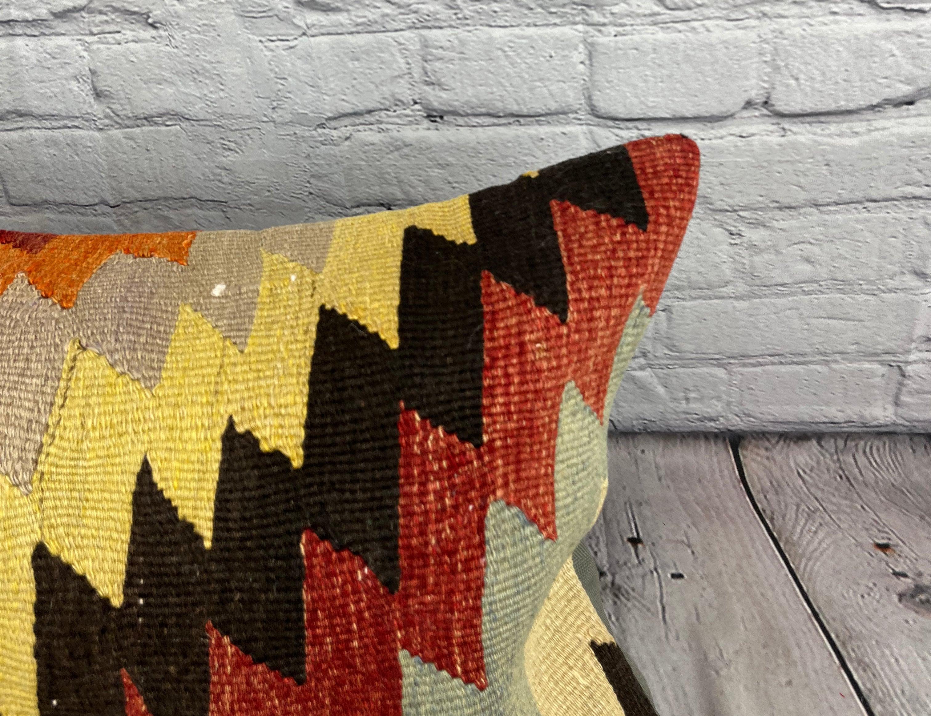 16 x 24 Cojín Kilim Cojín Jardín Secreto Turco Funda de Cojín #6860 Anudado a mano en venta