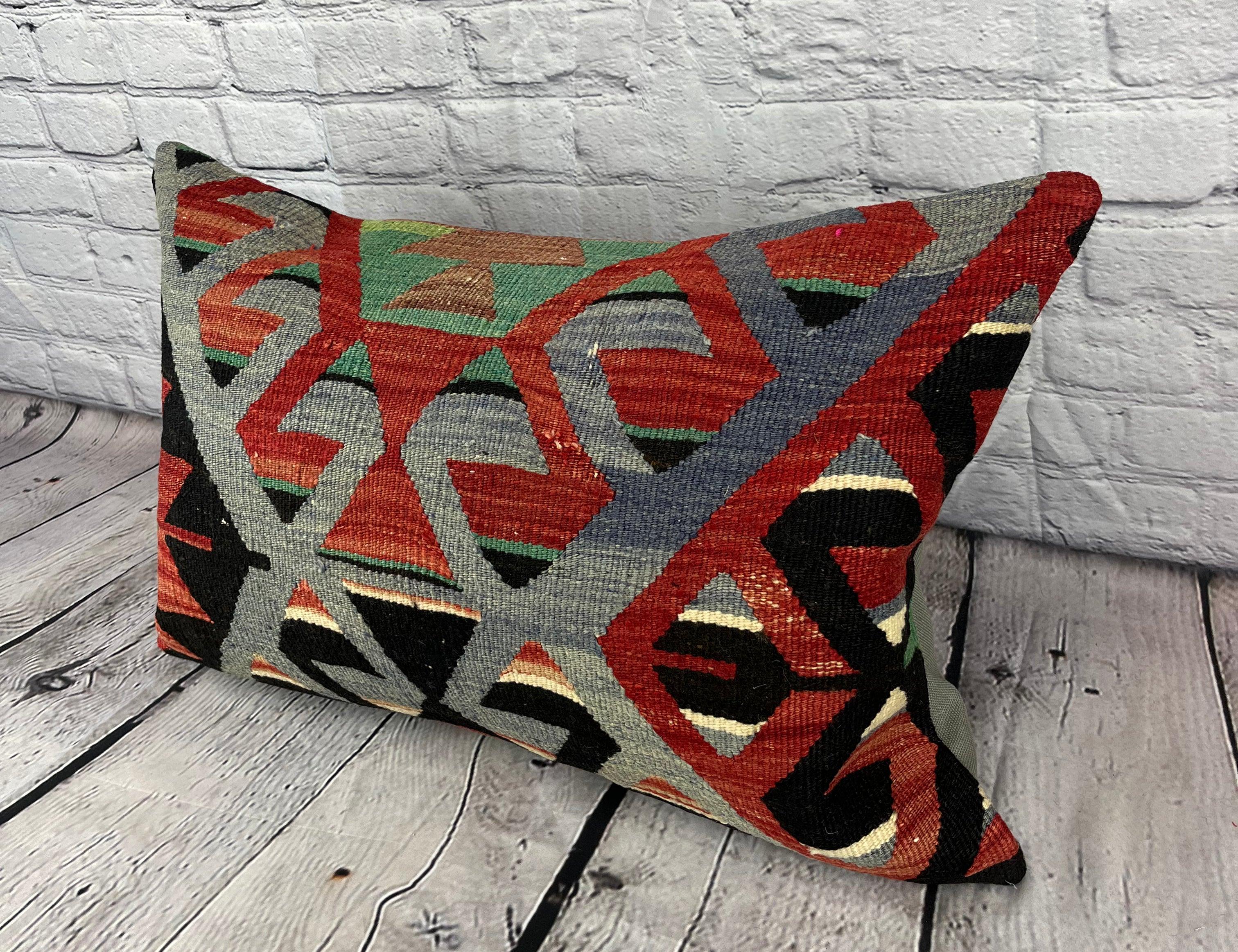 16 x 24 Kilim Pillow Turkish Sultanate Serenade Pillow Cushion Cover #6875 Enhance your home decor with our Kilim Pillow Turkish Kilim Cushion. This exquisite pillow cover, meticulously handwoven, brings a touch of elegance and cultural heritage to