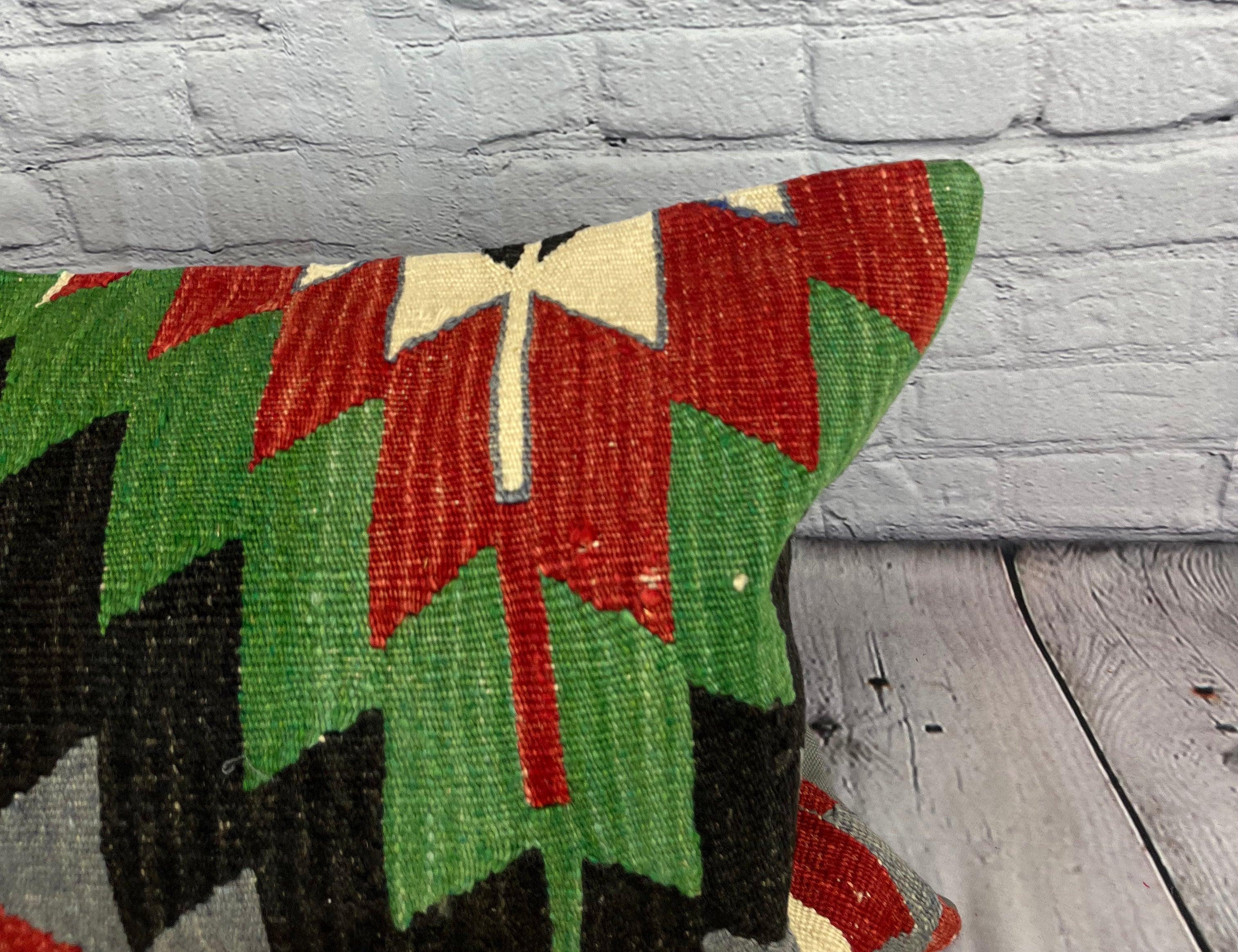 Annodato a mano 16 x 24 Cuscino Kilim Turco Anatolico Alchimia Comfort Copricuscino #6864 in vendita