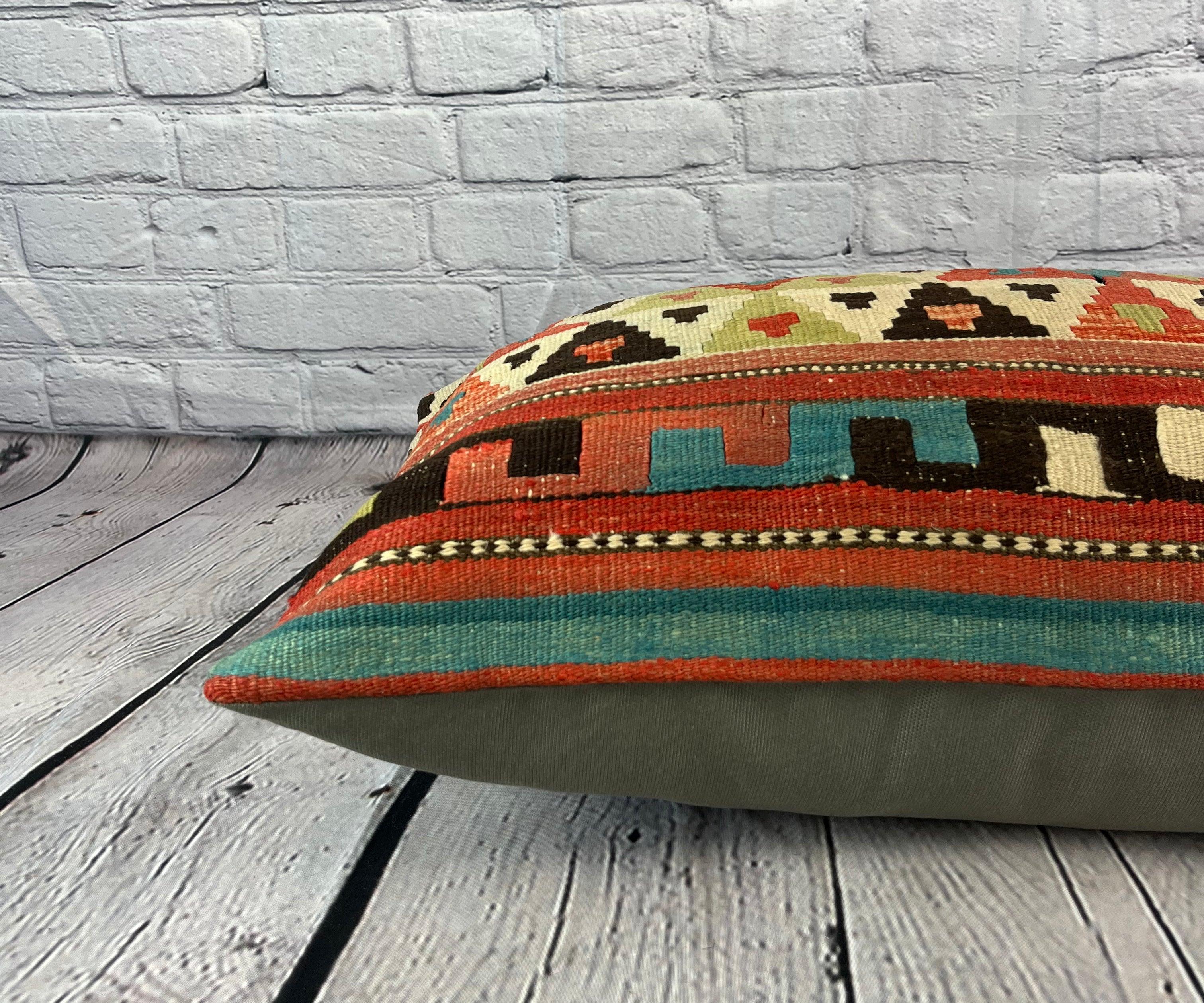 16 x 24 Kilim Turkish Cushion Cappadocia Sunrise Pillow Cushion Cover #6910 In New Condition For Sale In Houston, TX