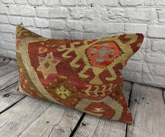 16 x 24 Kilim Turkish Cushion Labyrinth Comfort Pillow Cushion Cover #6942