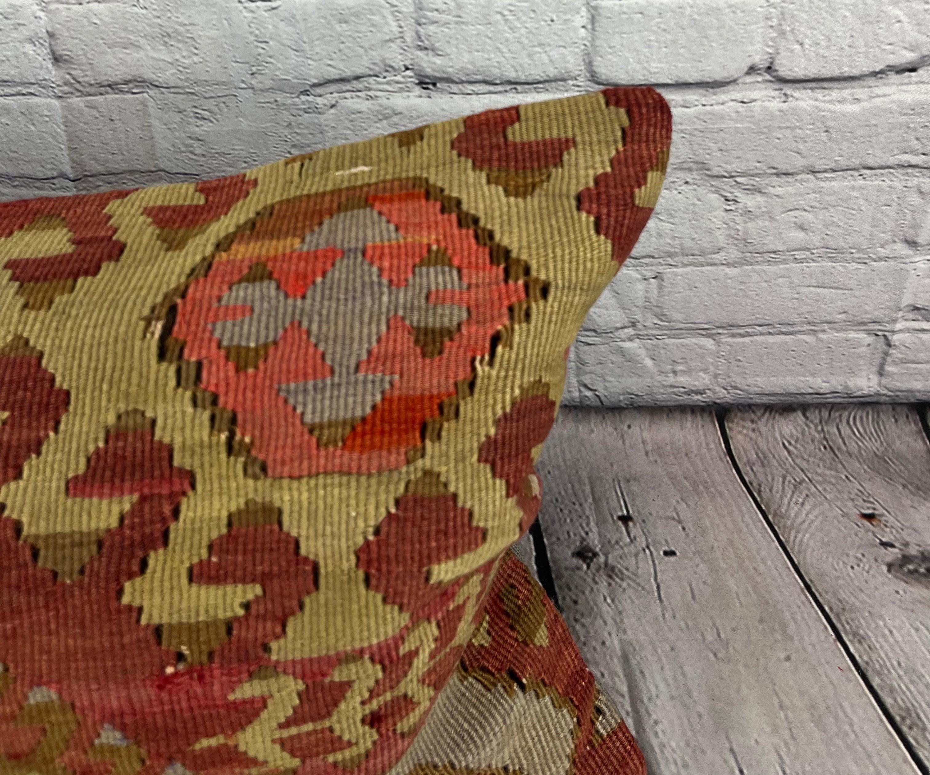 Annodato a mano 16 x 24 Cuscino Kilim Turco Labirinto Cuscino Comfort Copricuscino #6942 in vendita