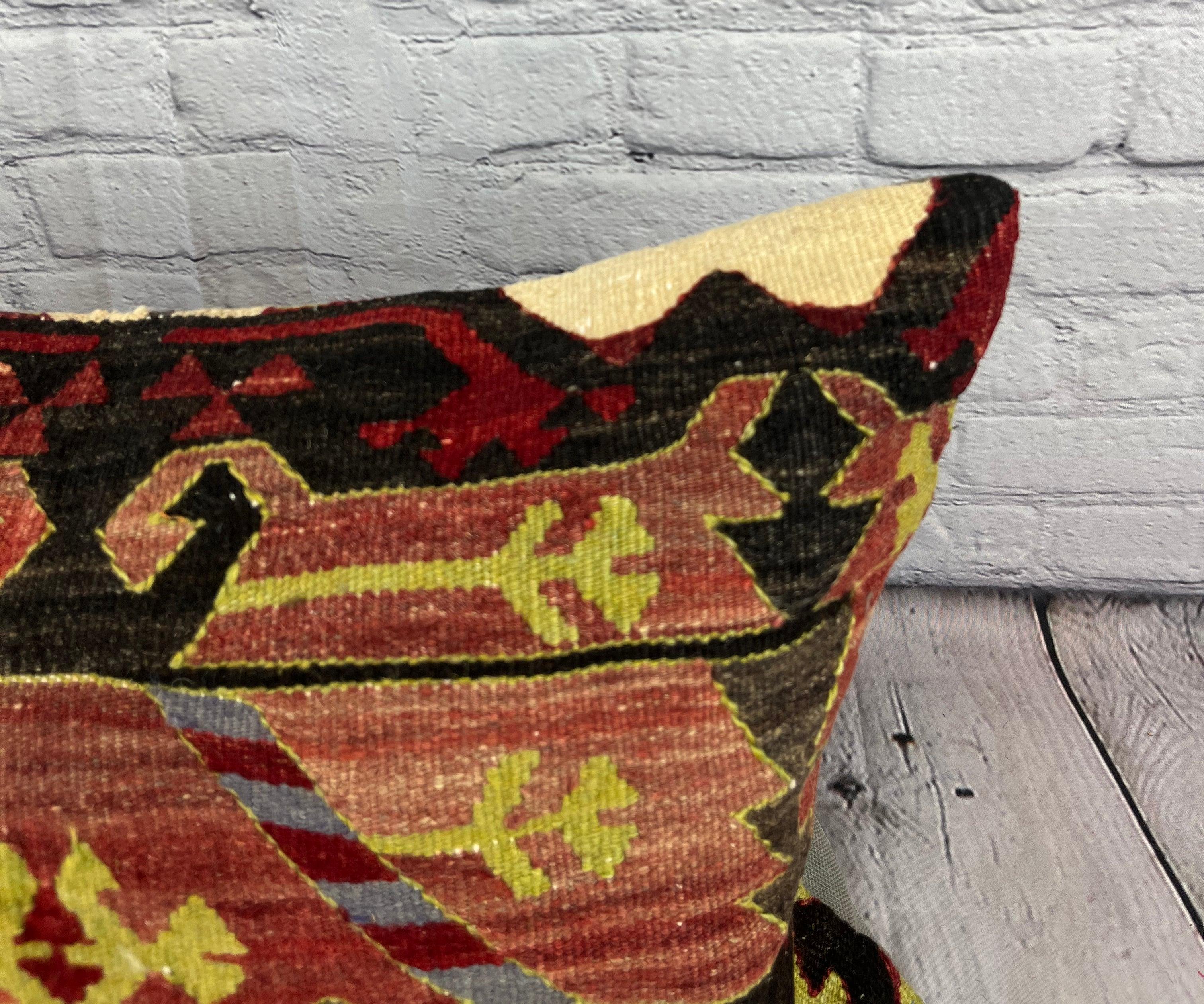 Annodato a mano 16 x 24 Cuscino Kilim Turco Splendor Serenity Cuscino Copricuscino #6836 in vendita