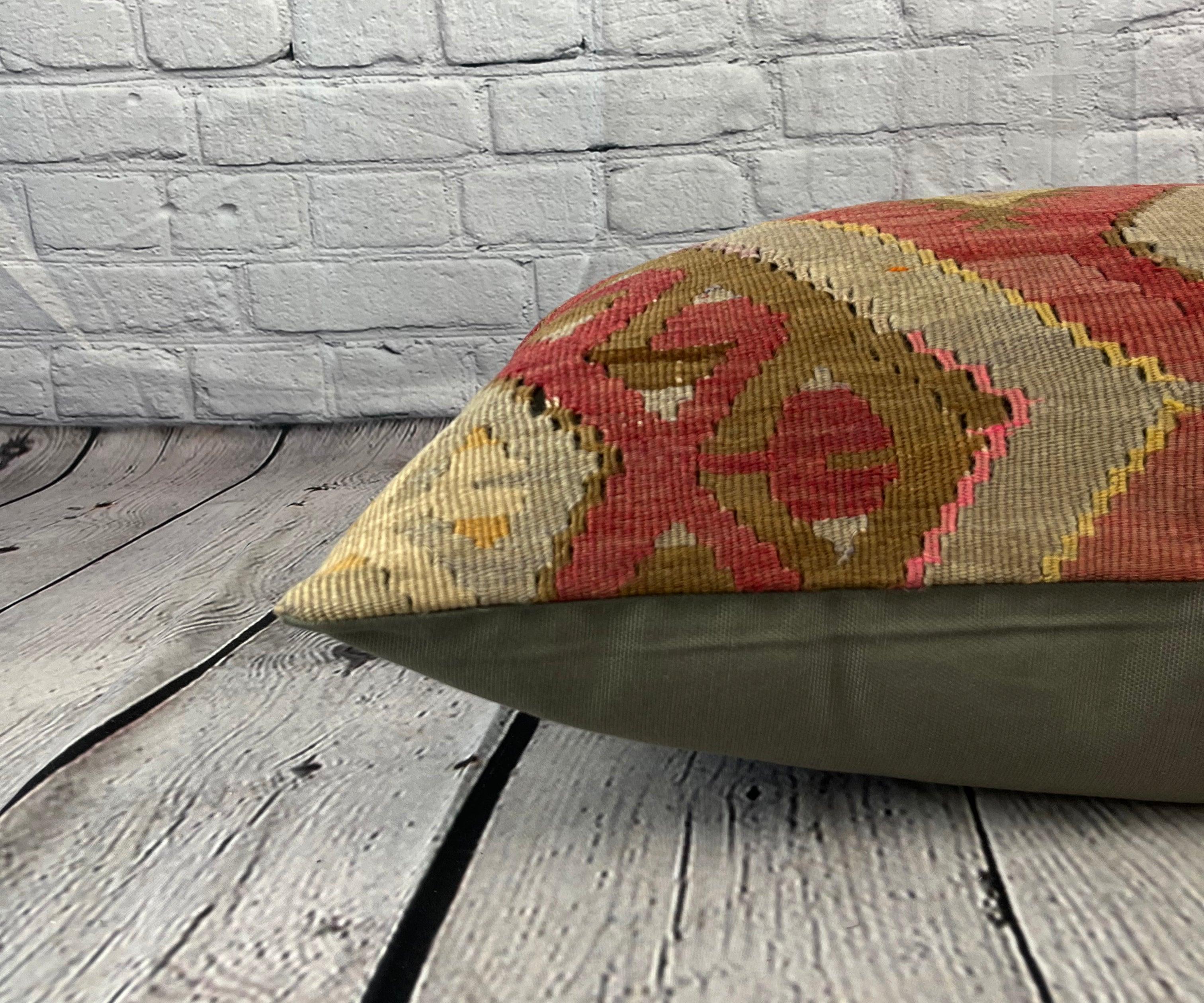 16 x 24 Kelim Turkish Cushion Terrace Tranquility Kissen-Kissen-Kissenbezug #6938 (Handgeknüpft)