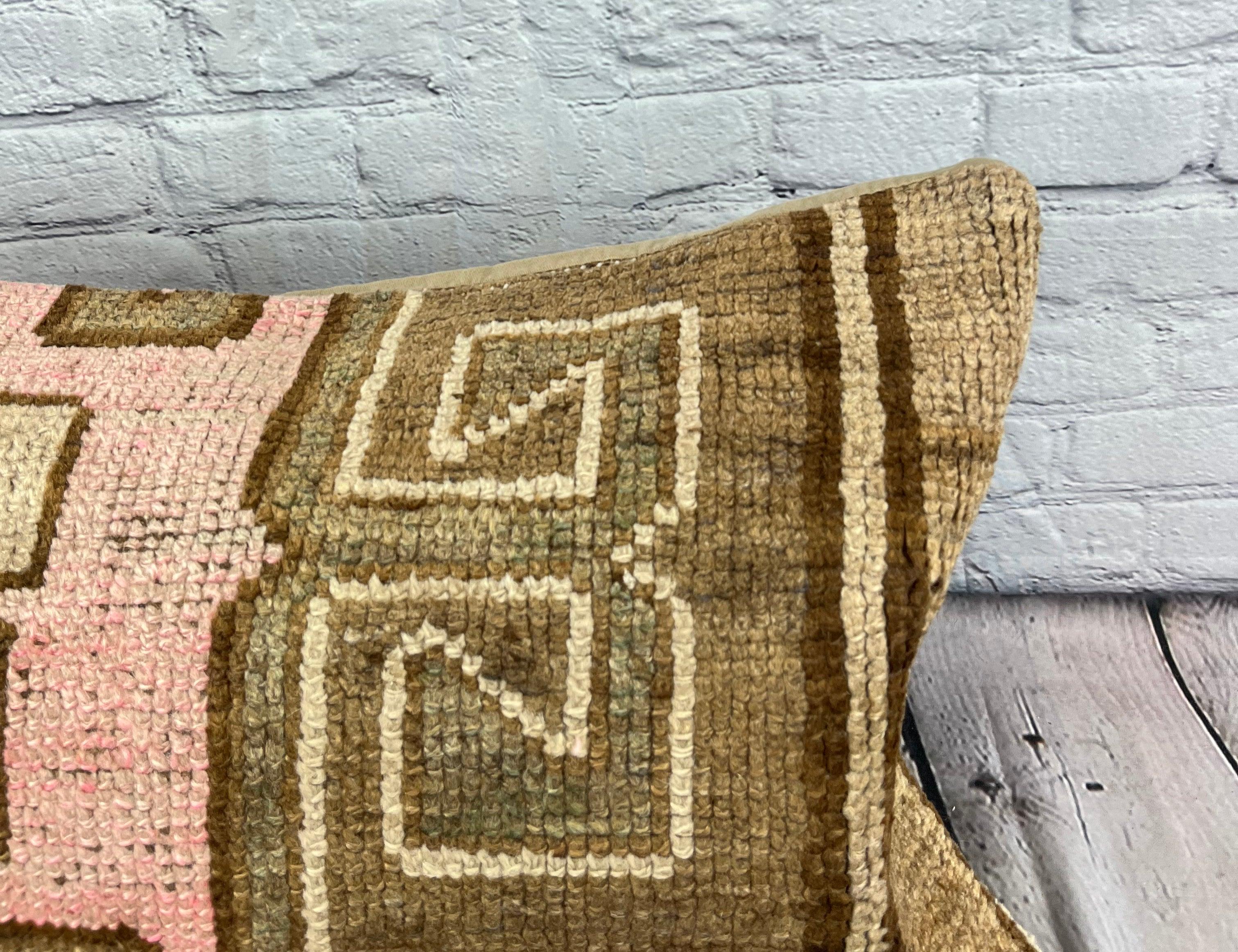 Annodato a mano 16 x 24 Cuscino Tappeto Aegean Bliss Cuscino Turco Copricuscino #7683 in vendita