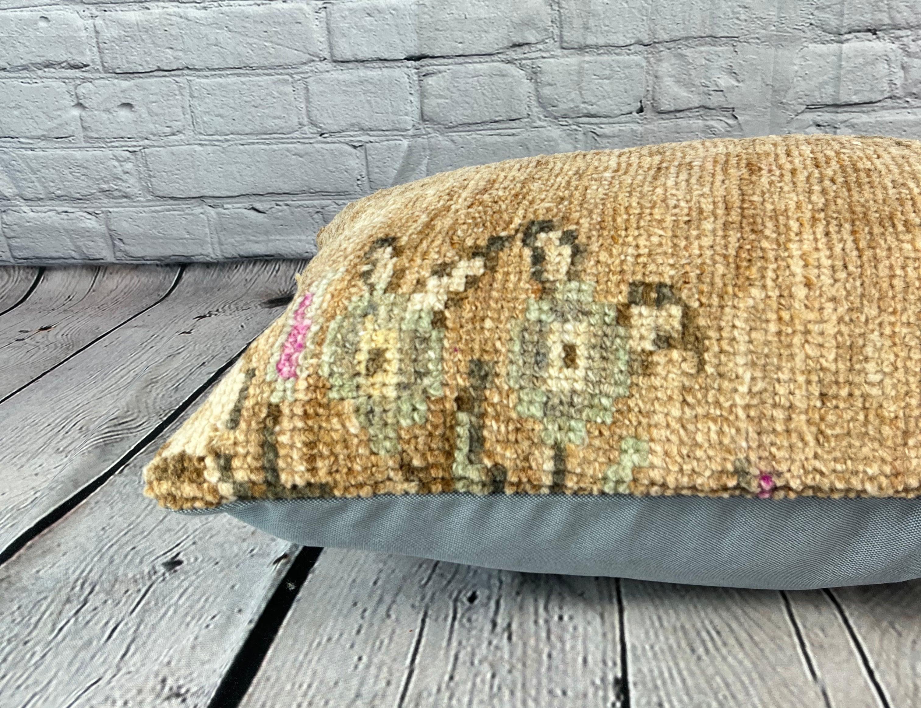 Annodato a mano 16 x 24 Cuscino Tappeto Aegean Reverie Cuscino turco Copri Cuscino #7438 in vendita