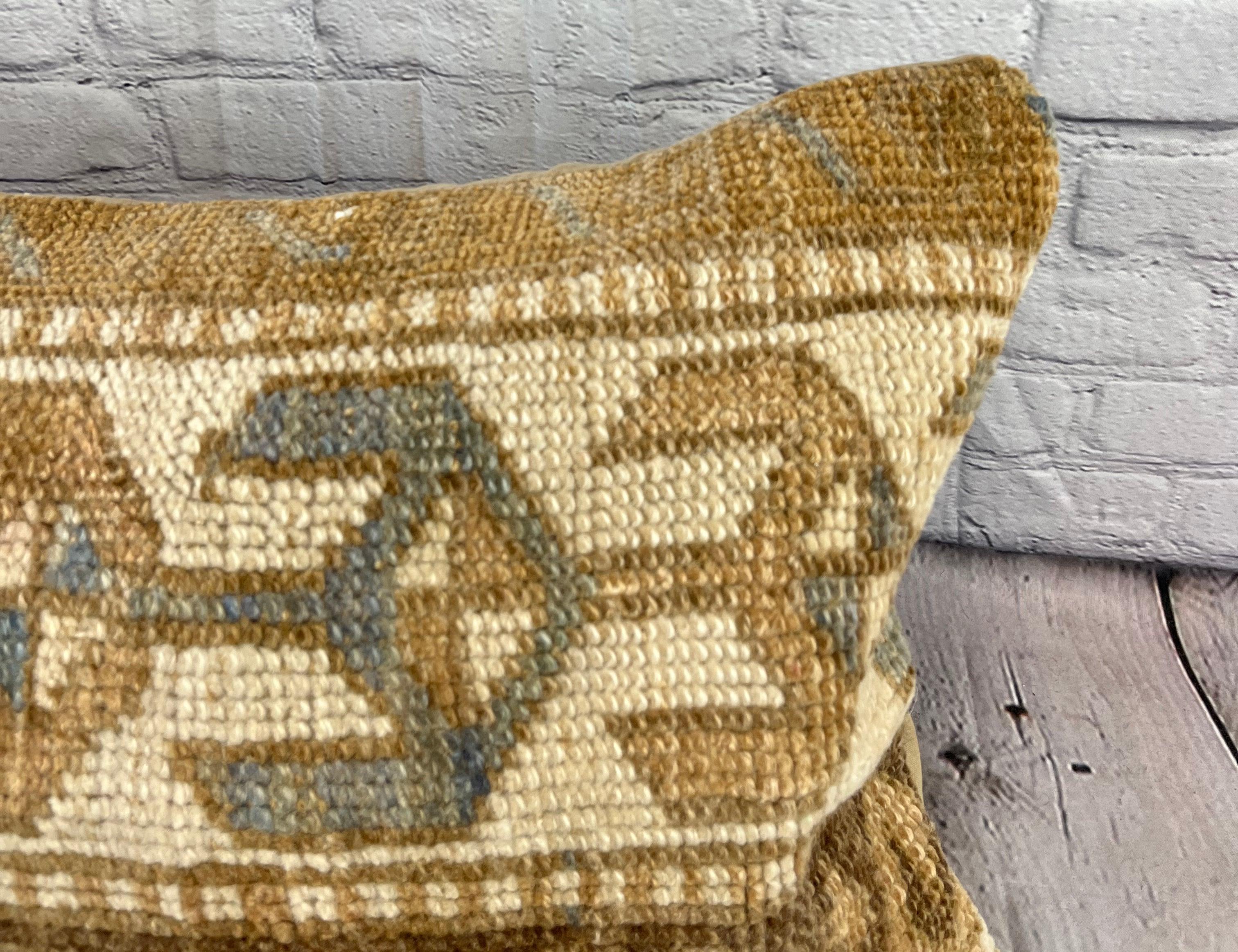 Annodato a mano 16 x 24 Cuscino Tappeto Anatolian Haven Cuscino Turco Copricuscino #7845 in vendita