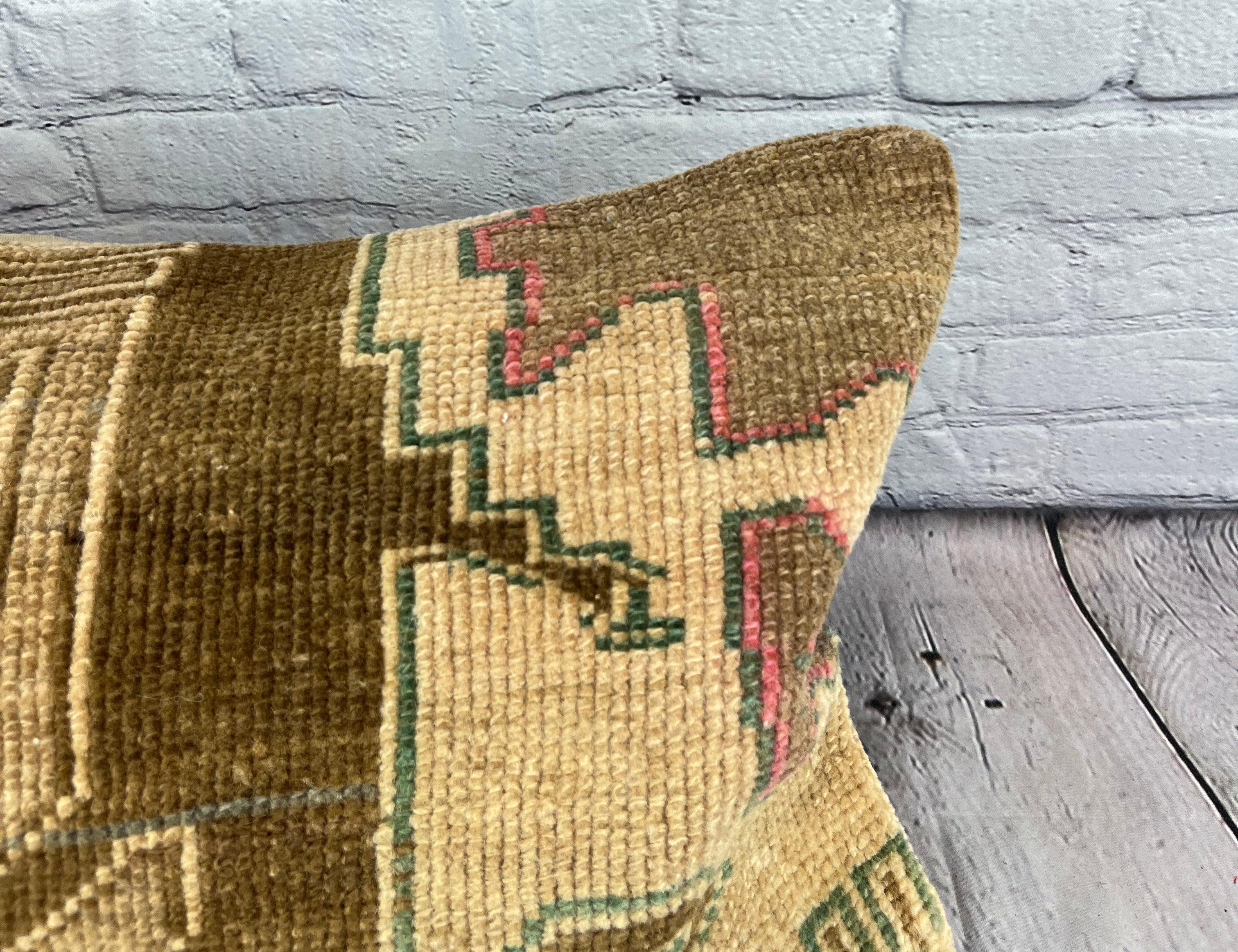 Annodato a mano 16 x 24 Cuscino Tappeto Anatolian Haven Cuscino Turco Copricuscino #7847 in vendita