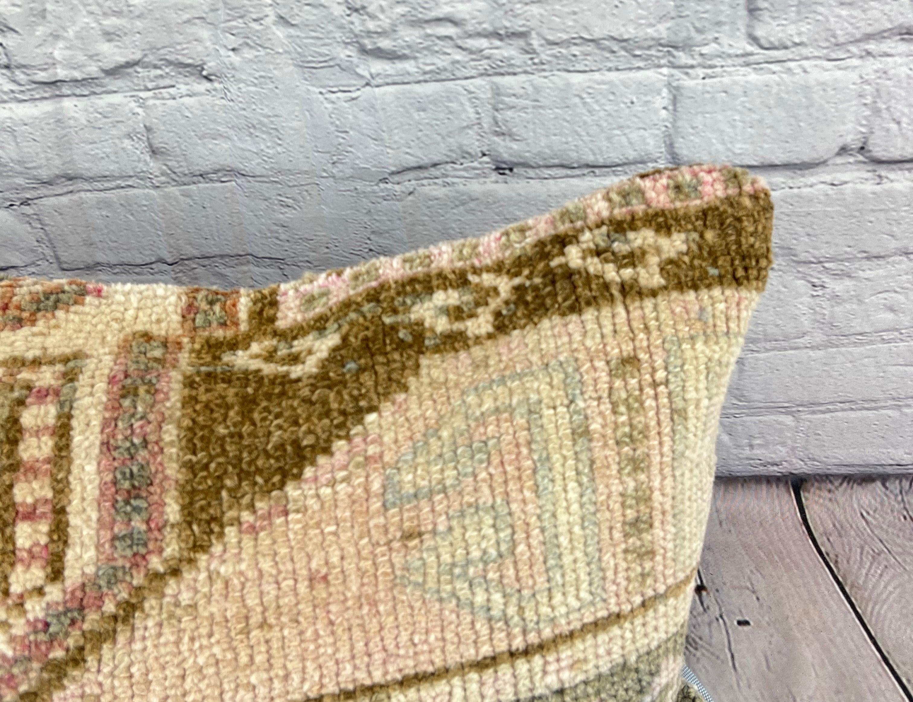 Annodato a mano 16 x 24 Cuscino Tappeto Bosporus Bliss Cuscino Turco Copricuscino #7473 in vendita