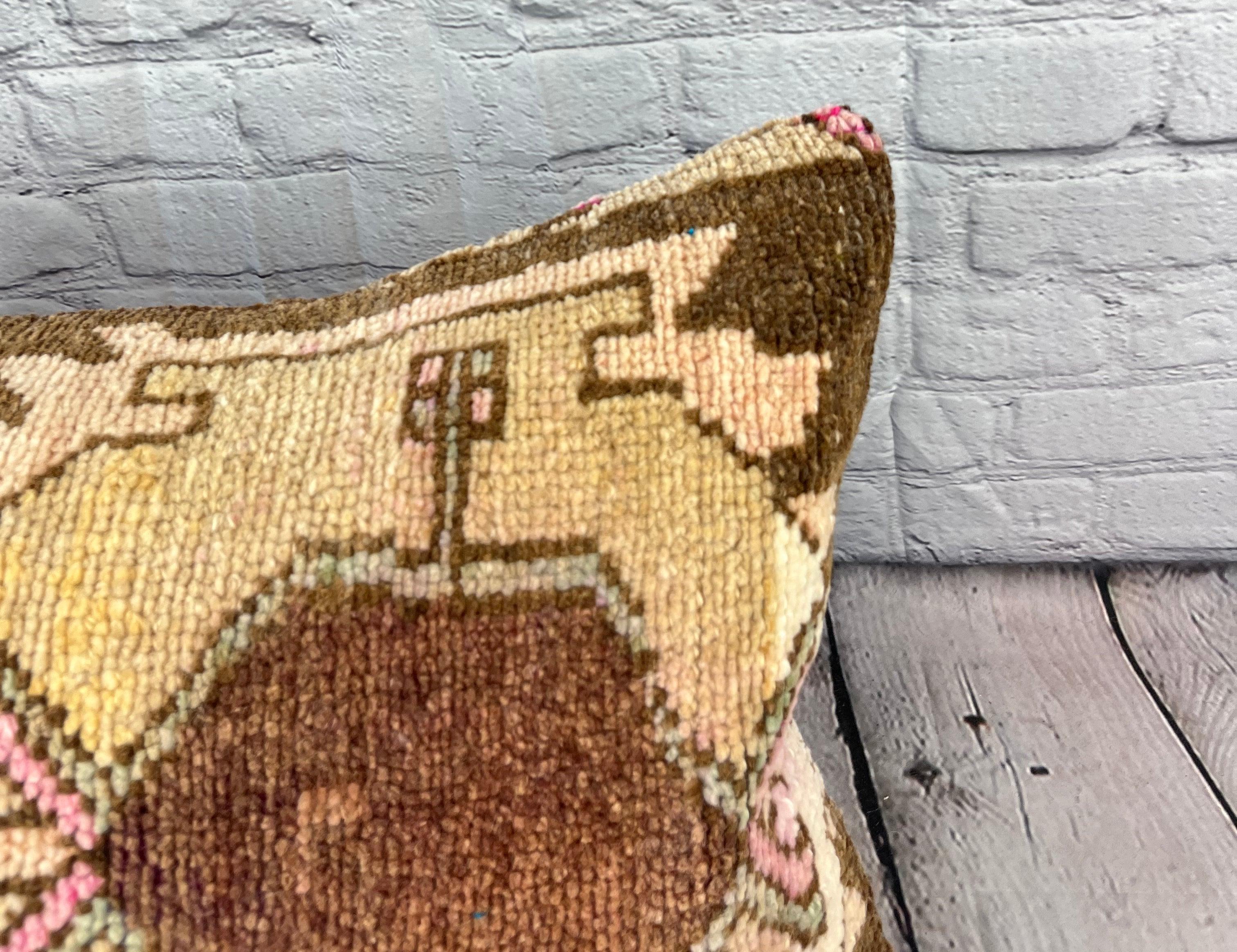 Annodato a mano 16 x 24 Cuscino Tappeto Bosporus Whispers Cuscino Turco Copricuscino #7485 in vendita