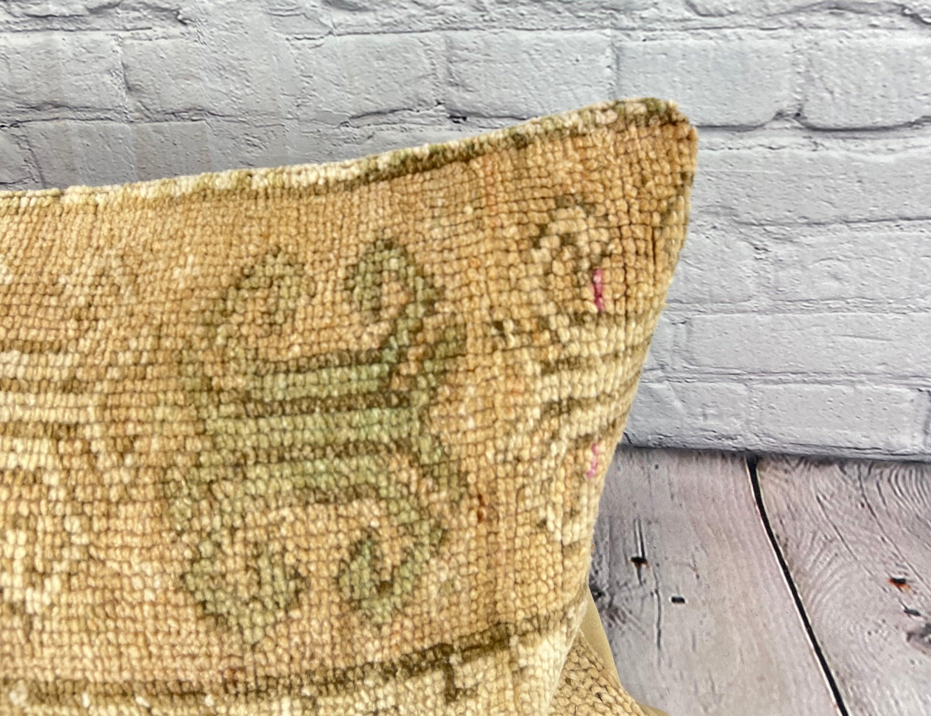 Annodato a mano 16 x 24 Cuscino Tappeto Bellezza Bizantina Cuscino Turco Copricuscino #7702 in vendita
