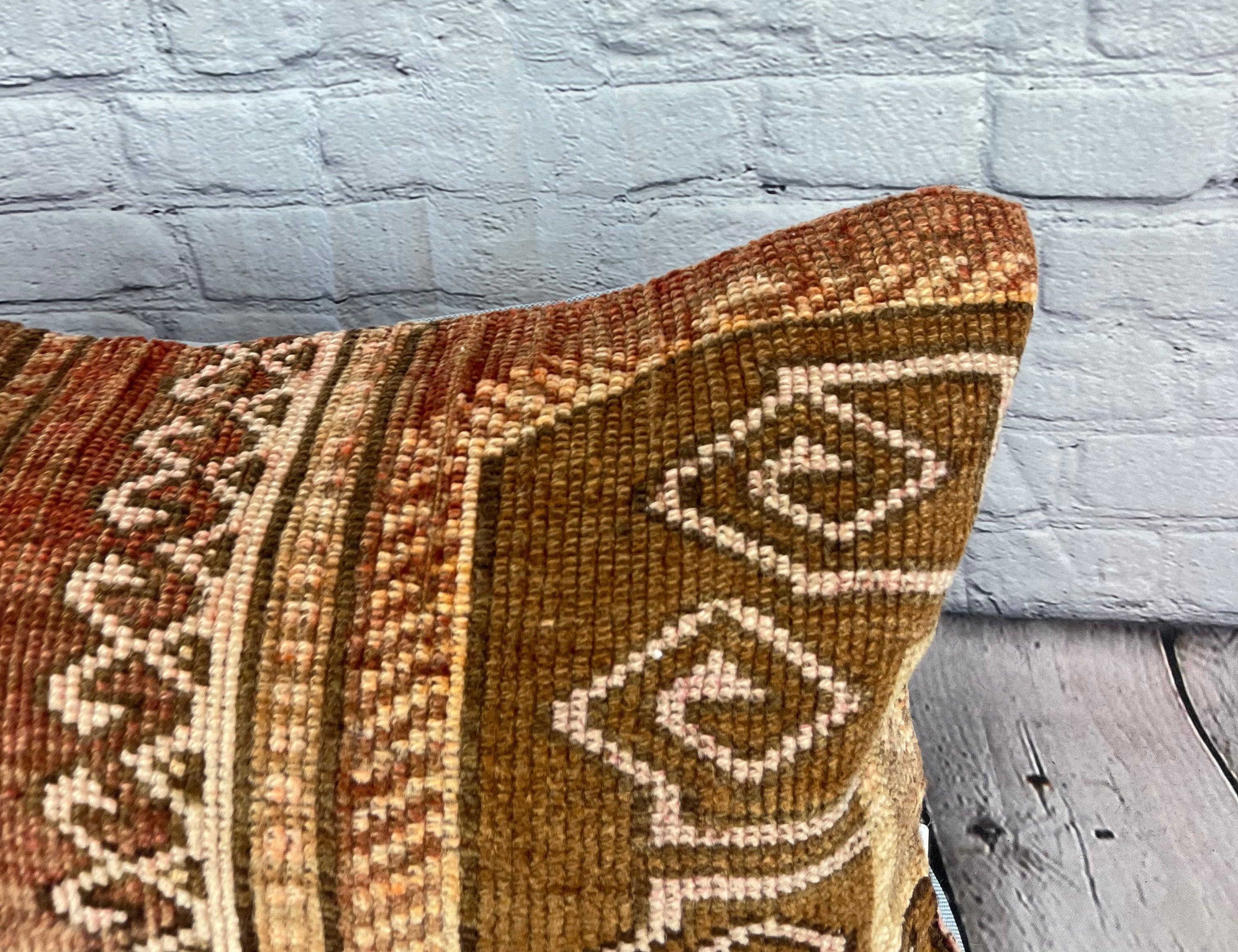 Annodato a mano 16 x 24 Cuscino Tappeto Ottoman Legacy Cuscino Turco Copricuscino #6723 in vendita