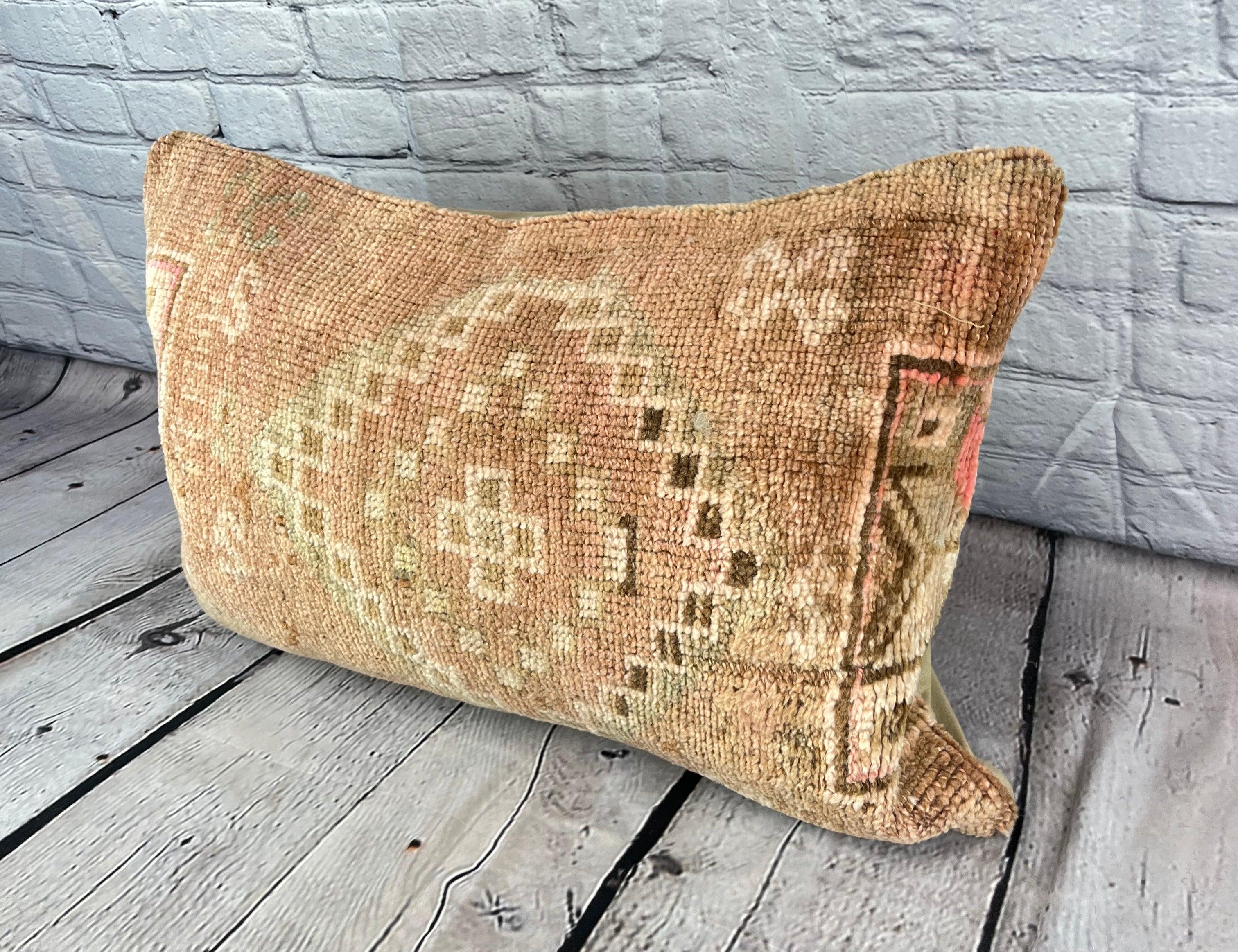 16 x 24 Rug Pillow Ottoman Sanctuary Turkish Pillow Cushion Cover #7839 Enhance your home decor with our Rug Pillow Turkish Rug Cushion. This exquisite pillow cover, meticulously handwoven, brings a touch of elegance and cultural heritage to any