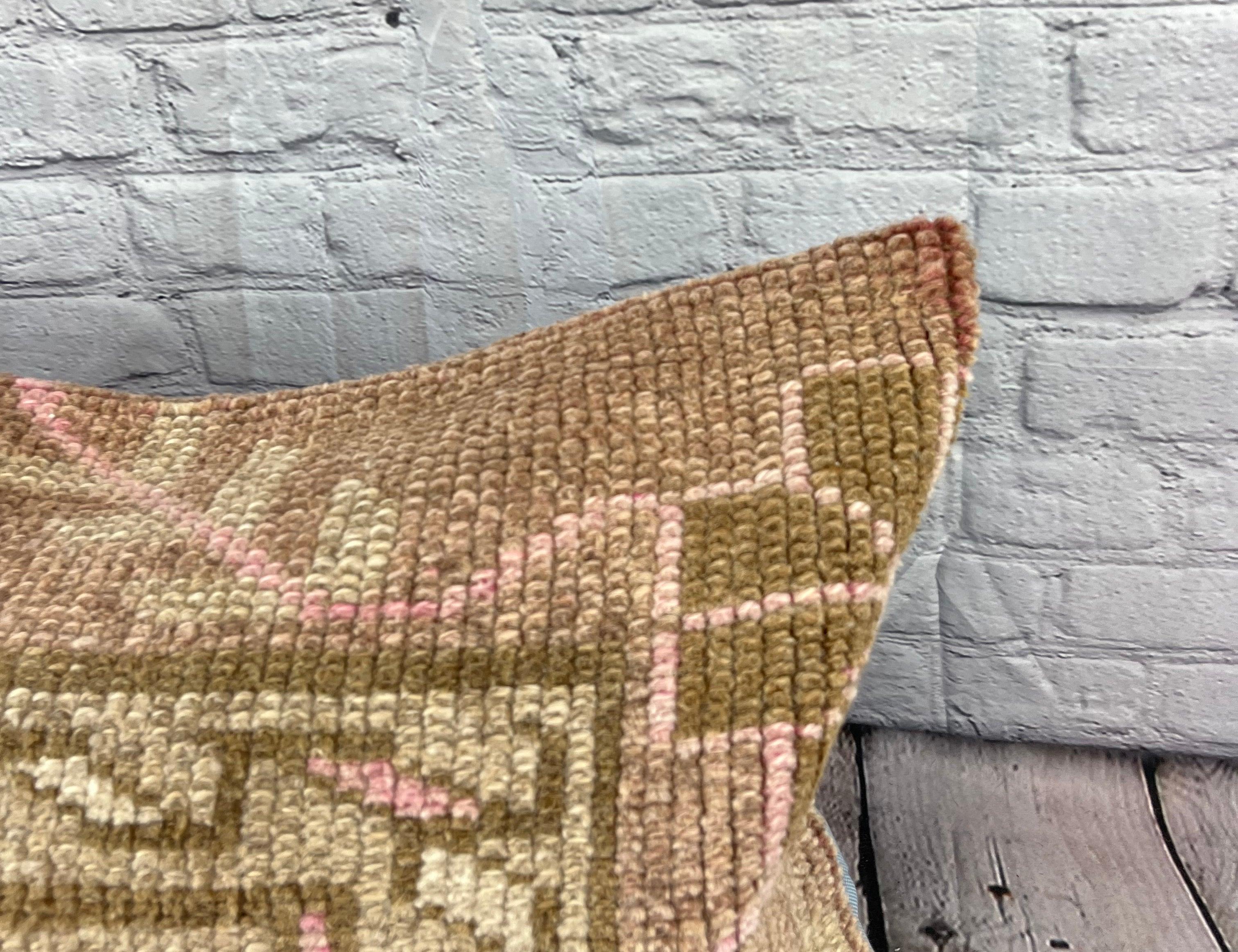 Hand-Knotted 16 x 24 Rug Pillow Road Splendor Turkish Pillow Cushion Cover #7479 For Sale