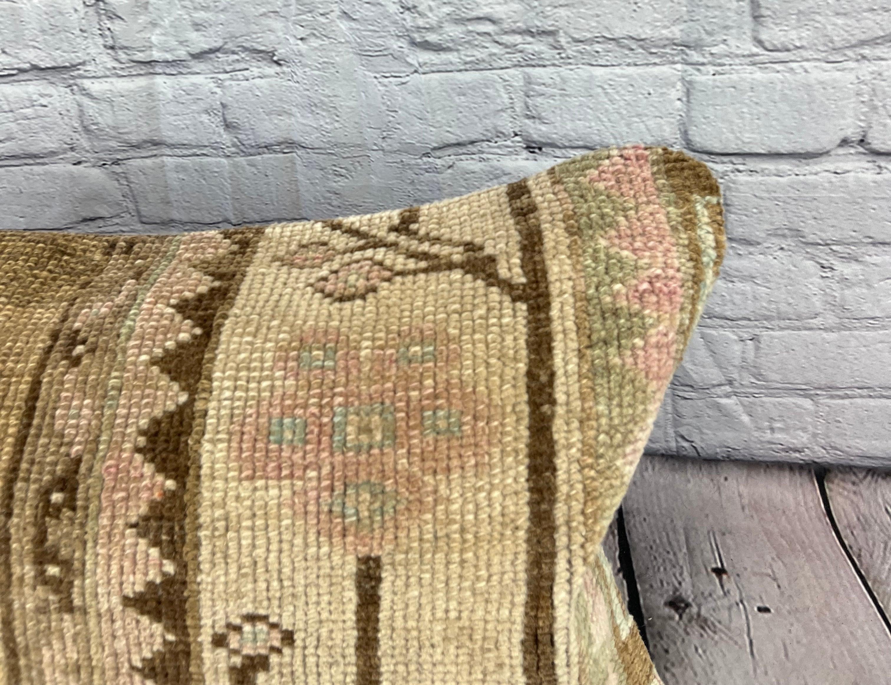 Annodato a mano 16 x 24 Cuscino Tappeto Sultanato Bliss Cuscino Turco Copricuscino #7413 in vendita