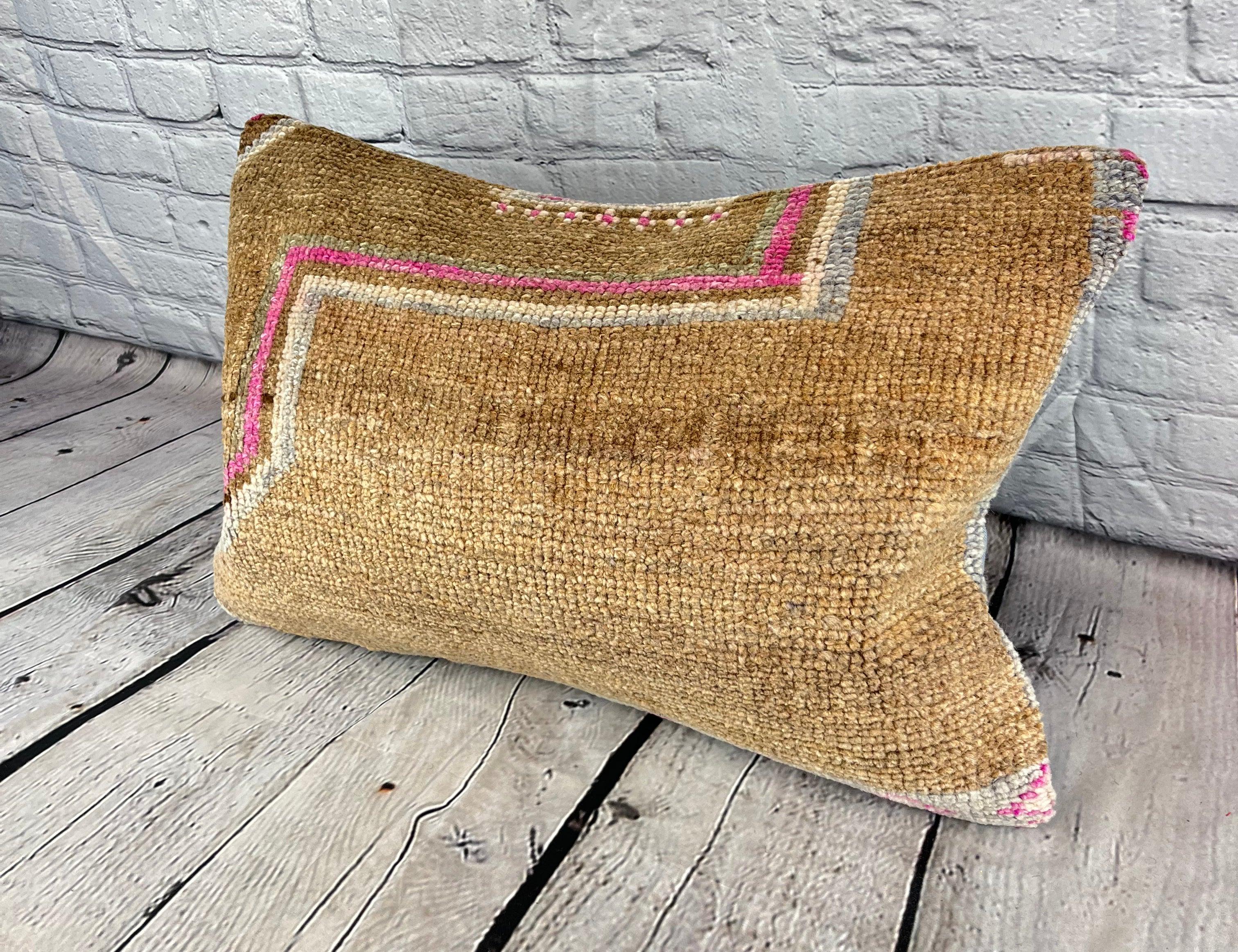16 x 24 Rug Pillow Sultan's Secret Turkish Pillow Cushion Cover #7462 Enhance your home decor with our Rug Pillow Turkish Rug Cushion. This exquisite pillow cover, meticulously handwoven, brings a touch of elegance and cultural heritage to any