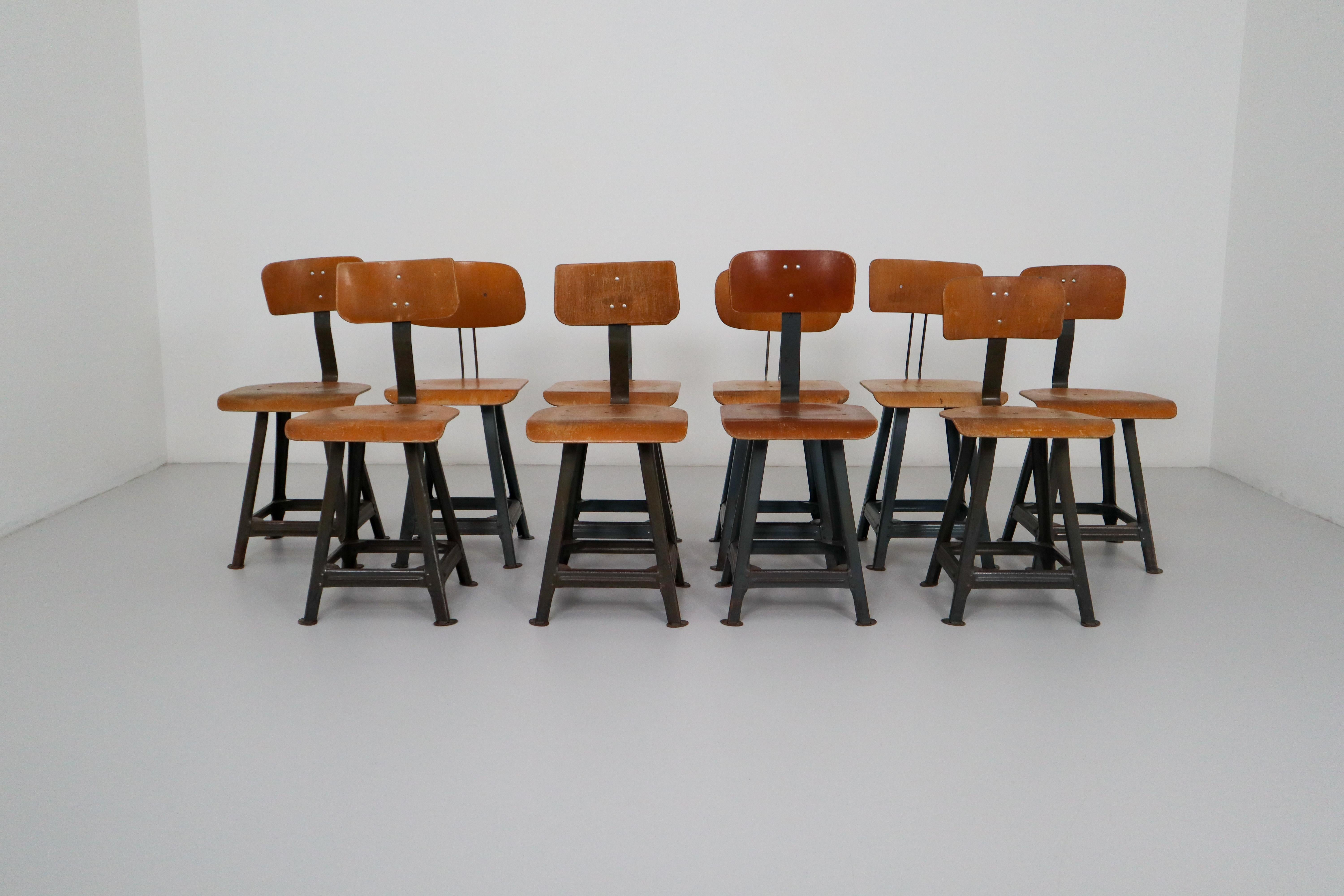 16 Industrial Chairs by Robert Wagner for Bemefa, Rowac, Germany, 1950s 5