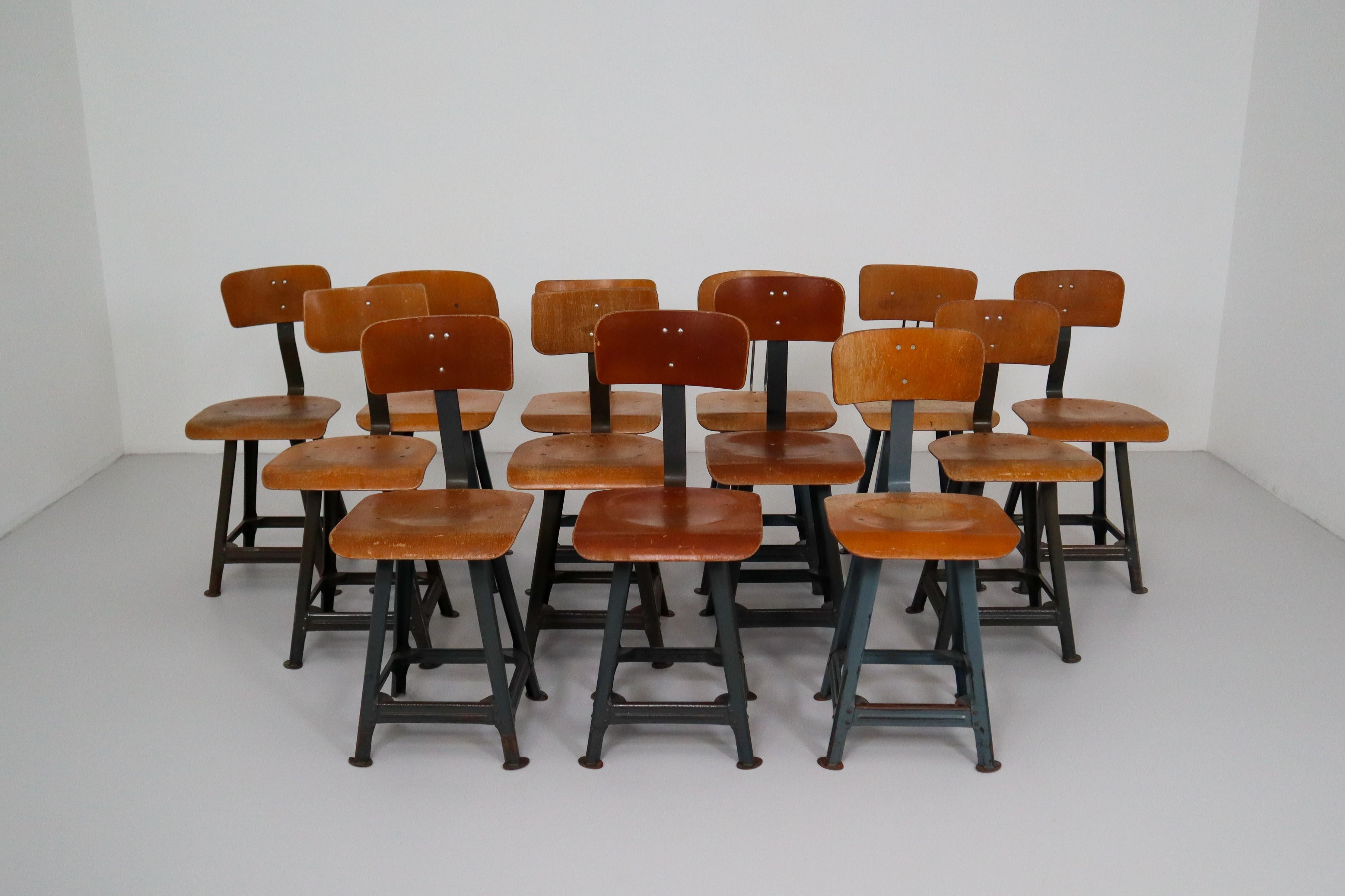 16 Industrial Chairs by Robert Wagner for Bemefa, Rowac, Germany, 1950s 7