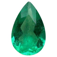 1.60 Carat 10.6x6.8 Spring Green Colombian Emerald - Pear-Cut May Birthstone Gem