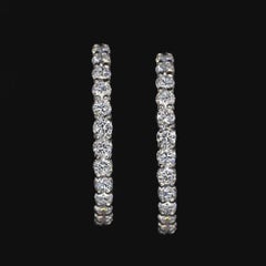 1,60 Karat 14K Weißgold Diamant-Creolen-Ohrringe