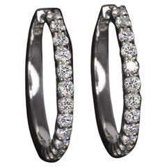 1,60 Karat 14K Weißgold Diamant-Creolen-Ohrringe