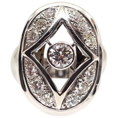 1.60 Carat 18 Karat White Gold Diamond Ring