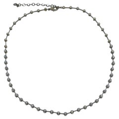 1.60 Carat 18 Karat White Gold Natural Diamond Line Necklace