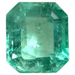 1,60 Carati 7,5x6,5 Smeraldo Colombiano Verde Chiaro - Smeraldo Autentico Taglio Occhi Puliti