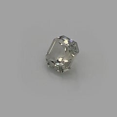 1.60 Carat Asscher Cut White Near Colorless Sapphire GIA Certified Unheated