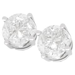 Orecchini con diamante da 1,60 carati e oro bianco 18 carati - Contemporanei CIRCA 2000