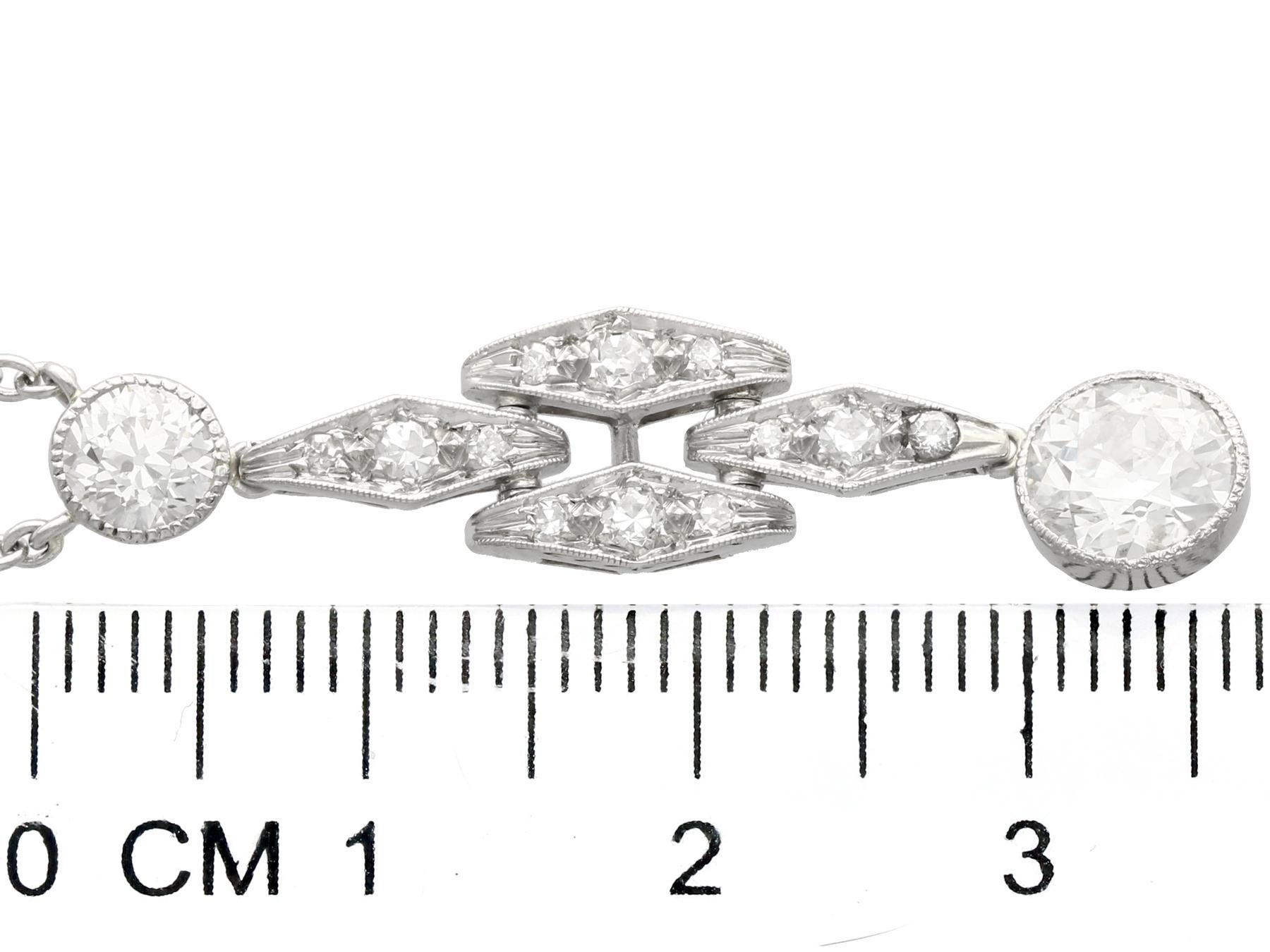 Antique Art Deco 1.60 Carat Diamond and Platinum Drop Pendant, Circa 1920 4