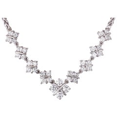 1.60 Carat Diamond Checkerboard Design Platinum Necklace