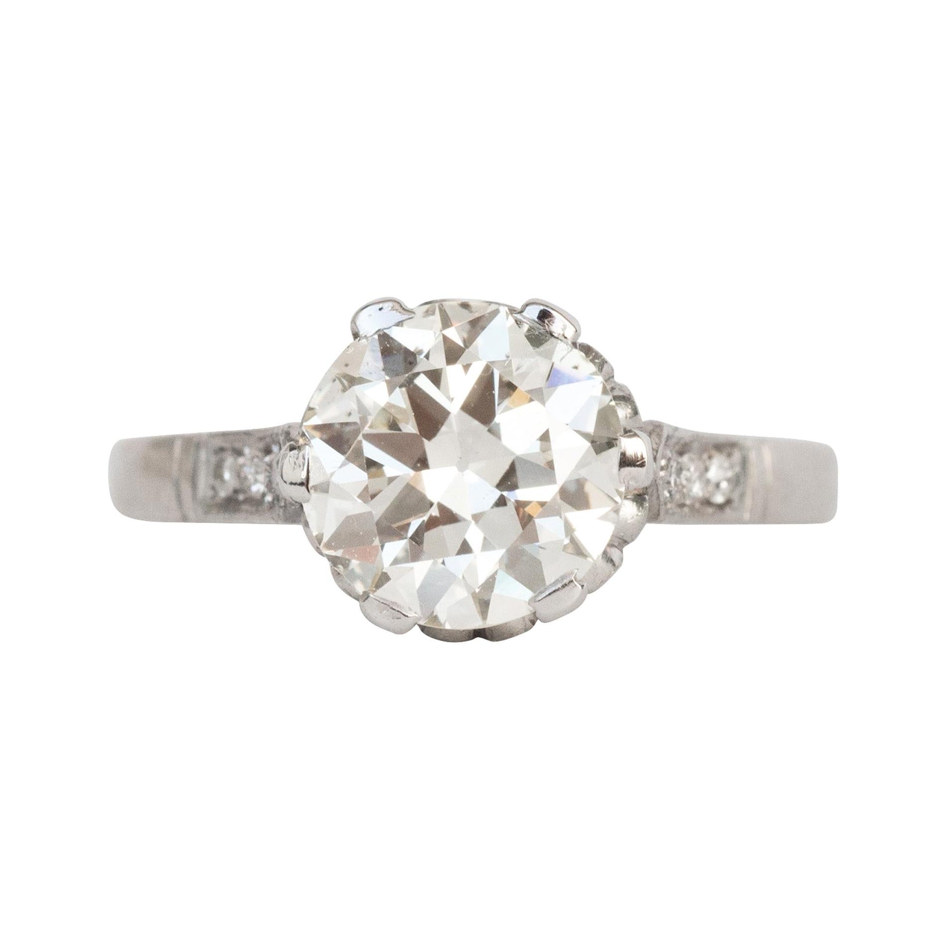 1.60 Carat Diamond Platinum Engagement Ring For Sale