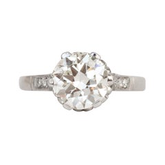 Vintage 1.60 Carat Diamond Platinum Engagement Ring