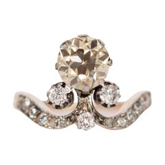 1.60 Carat Diamond Yellow Gold and Platinum Engagement Ring