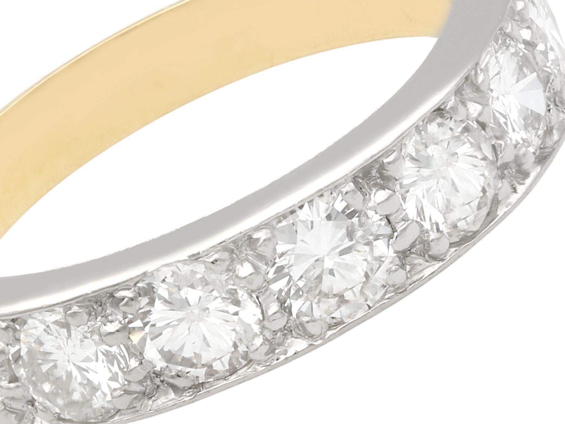 Round Cut 1.60 Carat Diamond Yellow Gold Seven-Stone Ring