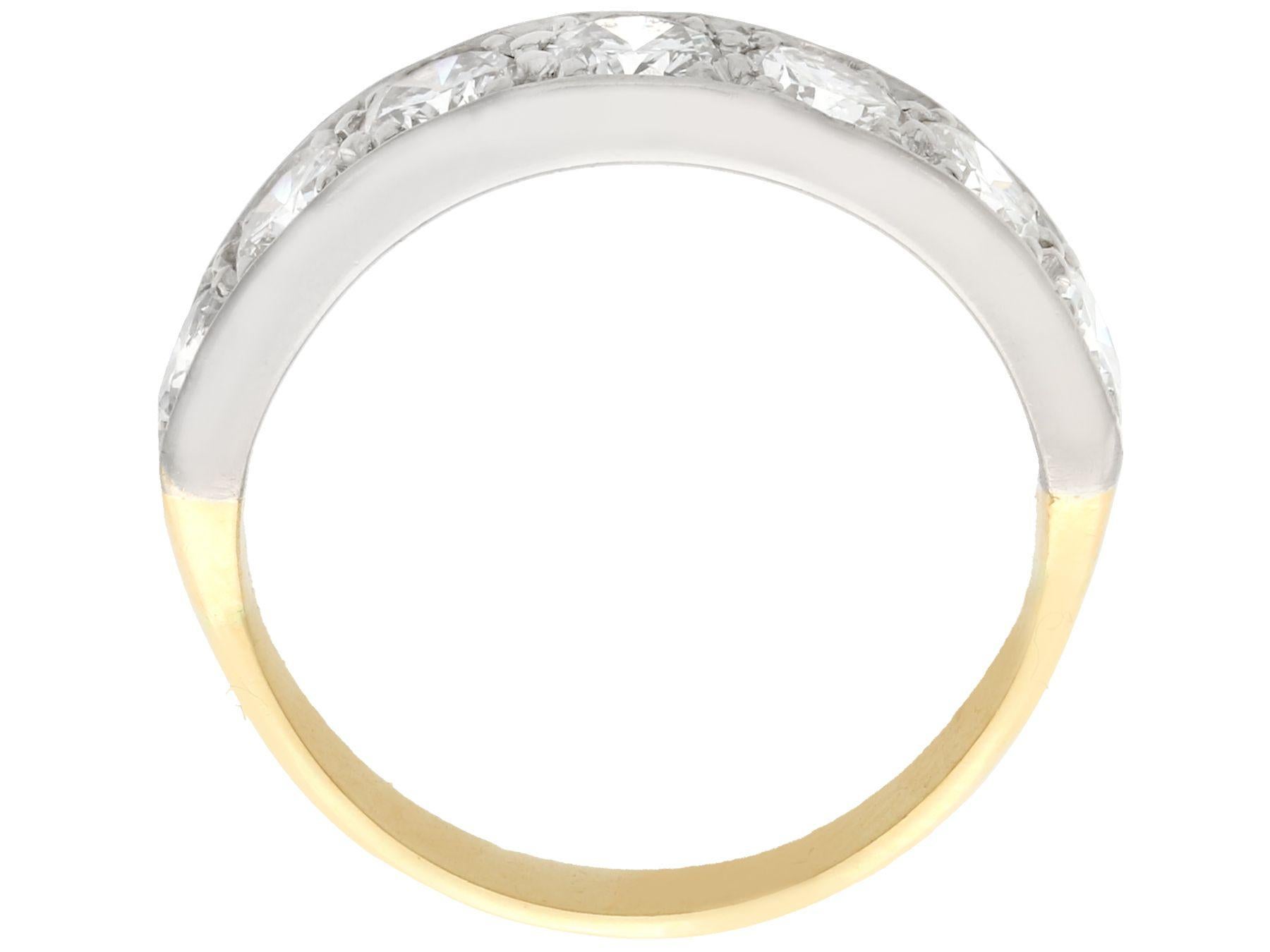 Women's or Men's 1.60 Carat Diamond Yellow Gold Seven-Stone Ring