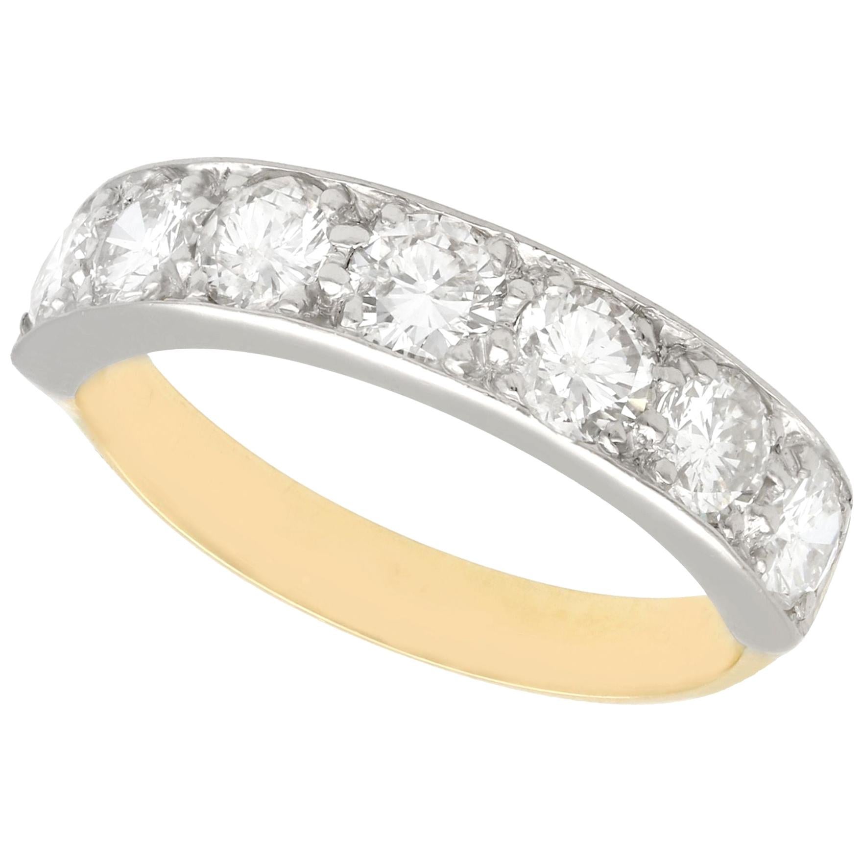 1.60 Carat Diamond Yellow Gold Seven-Stone Ring